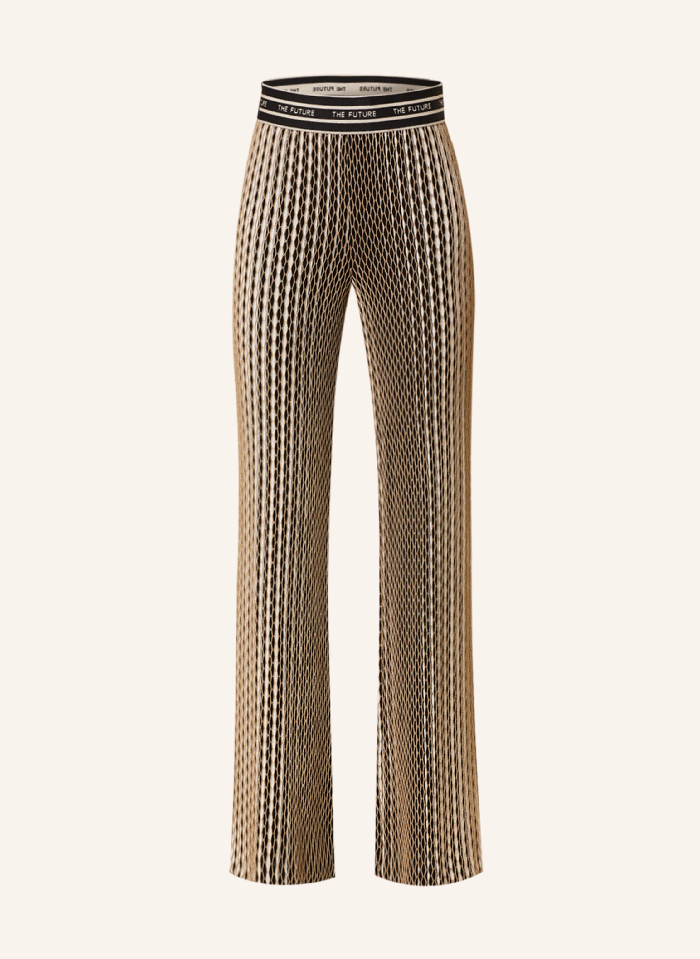 Black and gold striped trousers outlet