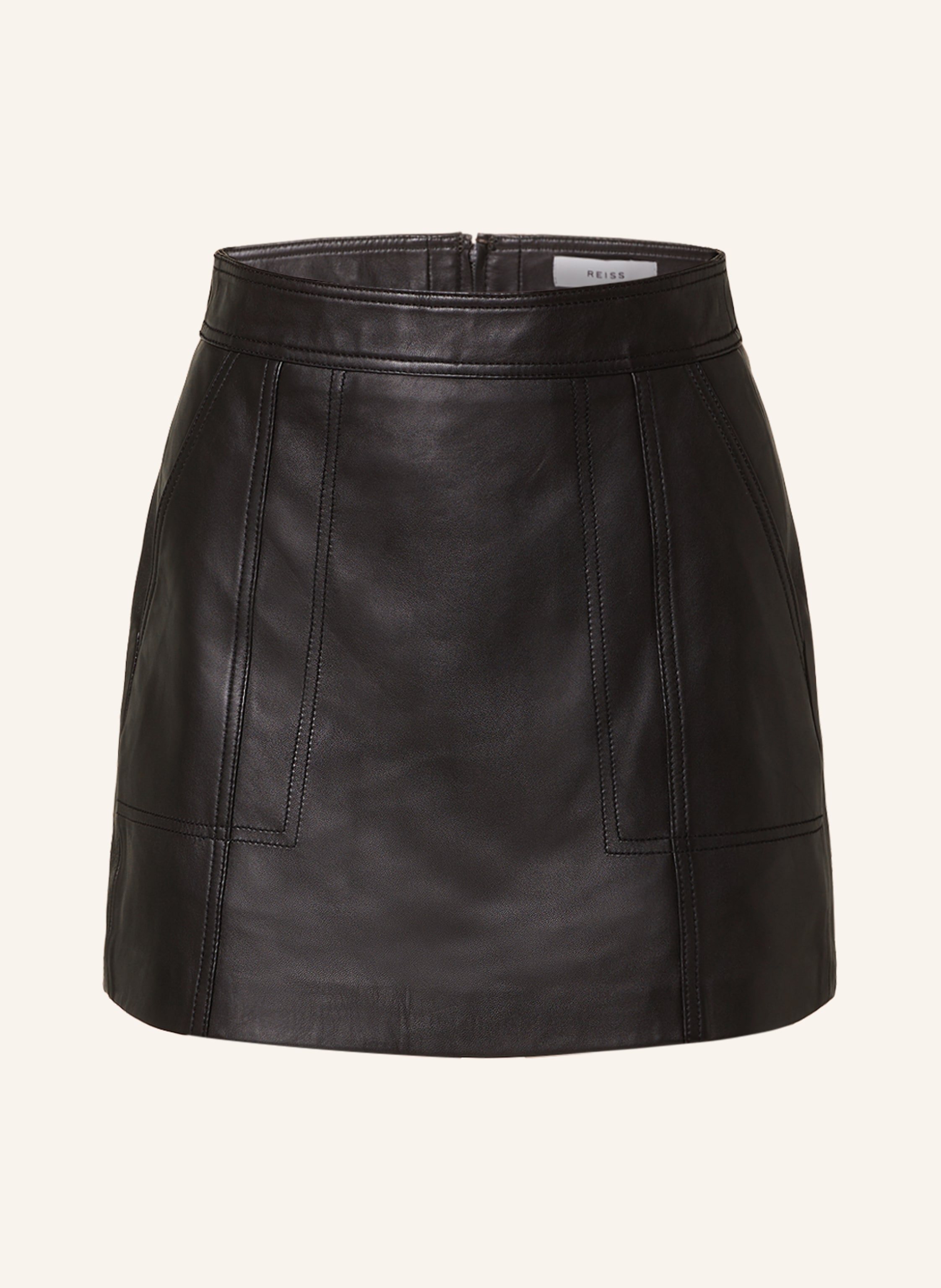 REISS Leather skirt EDIE in black