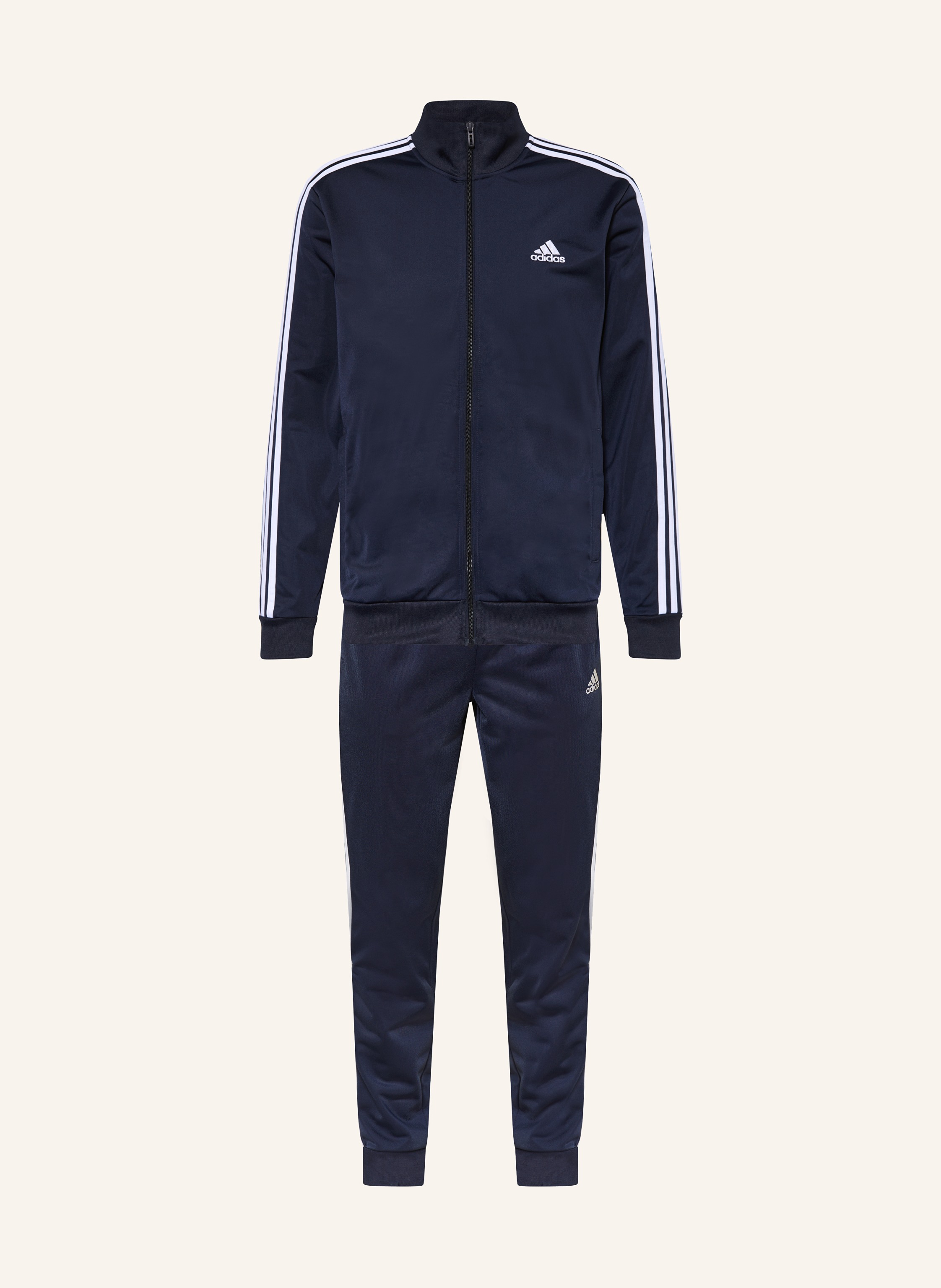 Adidas striped tracksuit hot sale