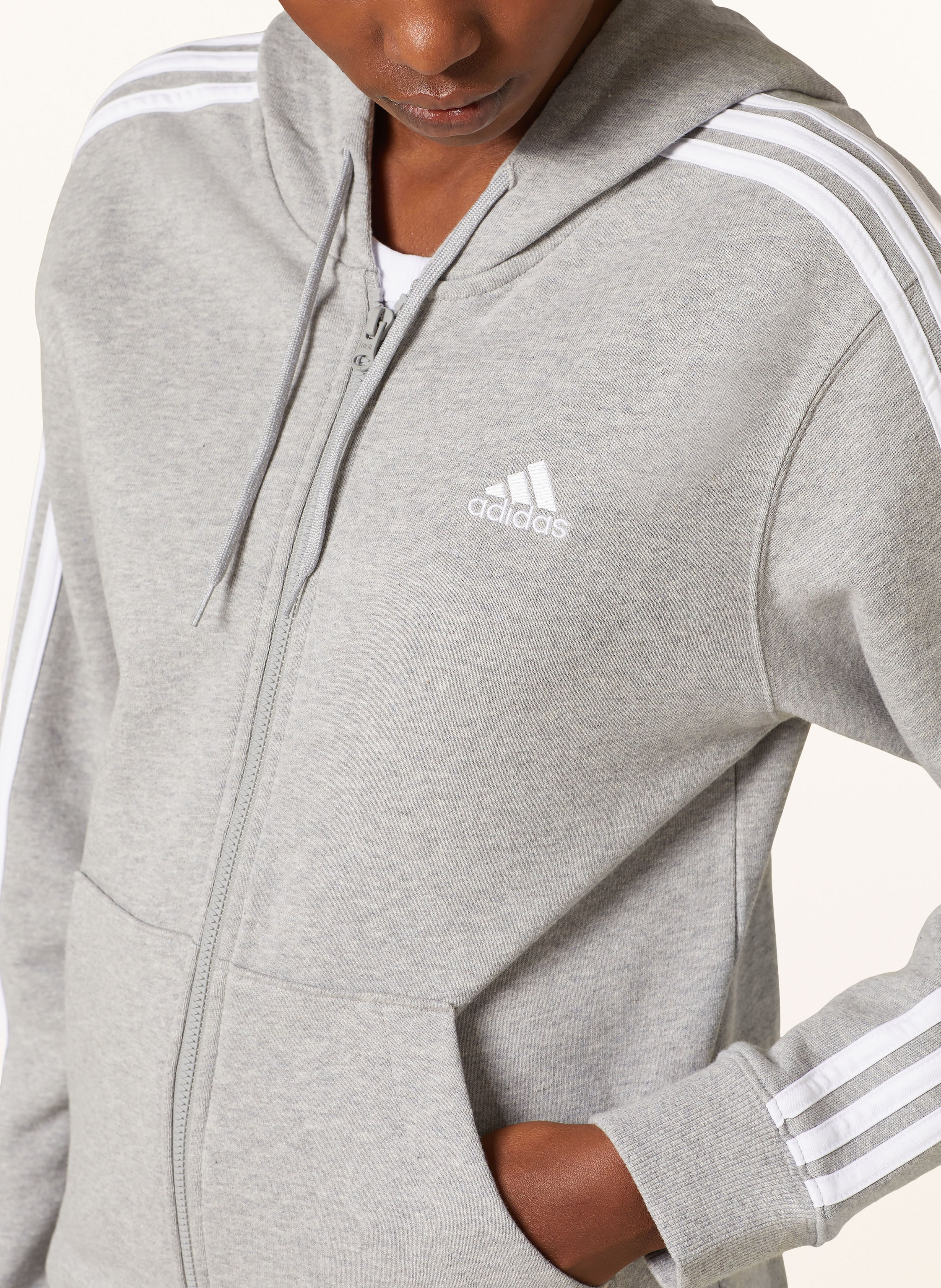 Adidas Sweatjacke Essentials grau – Bild 2