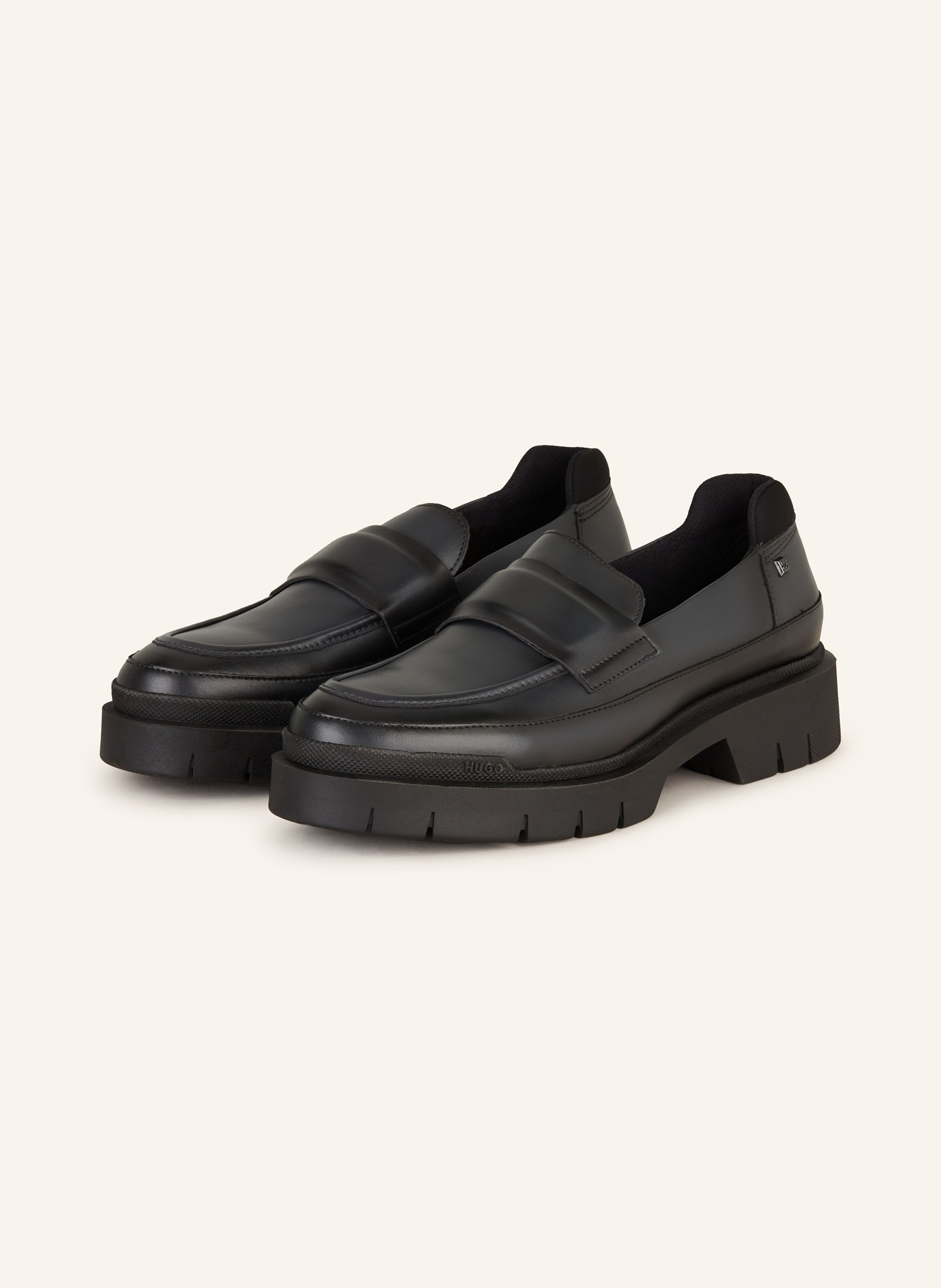 Hugo boss clearance black loafers