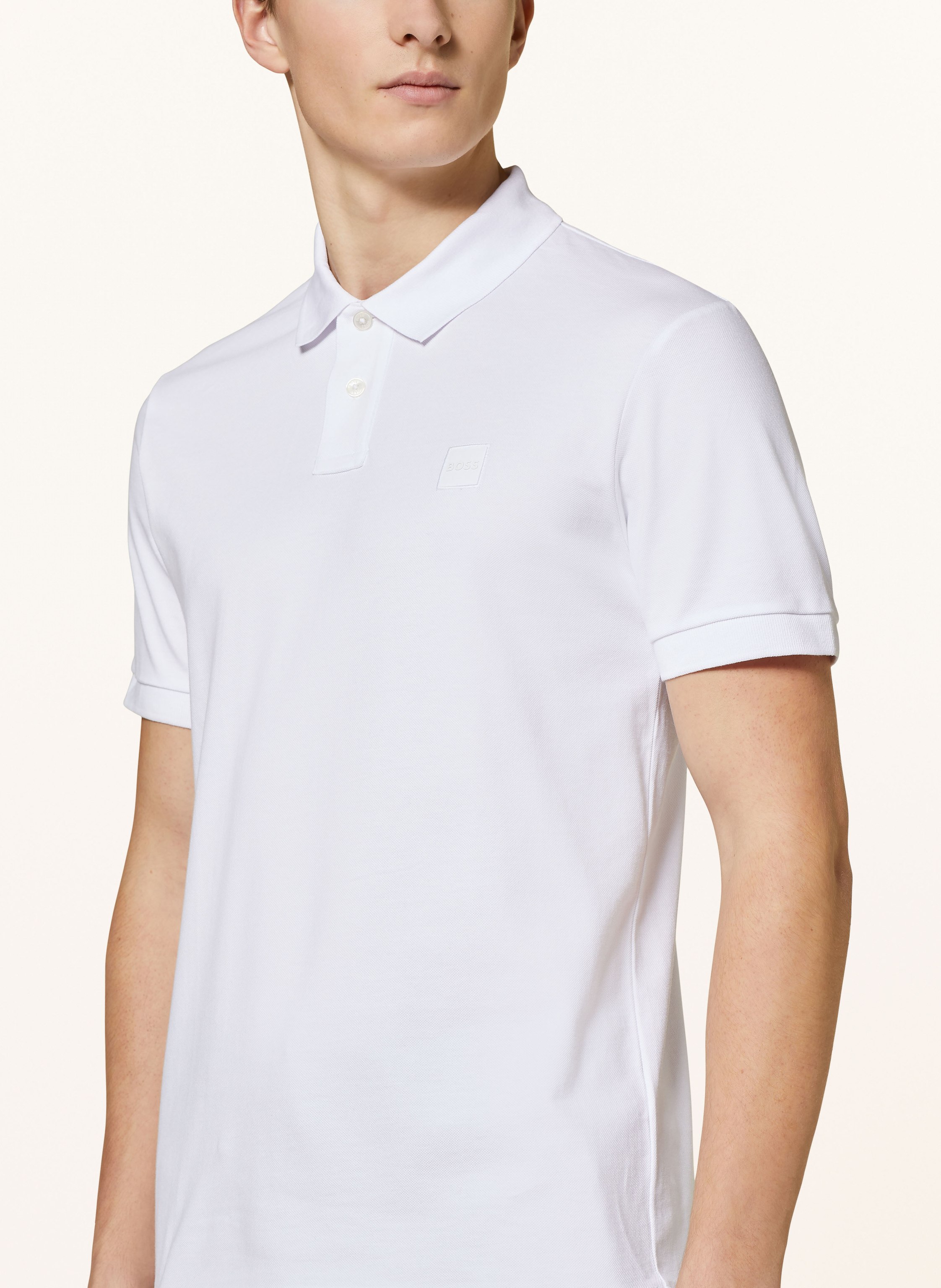 Thumbnail - Boss Piqué-Poloshirt Passenger Slim Fit weiss