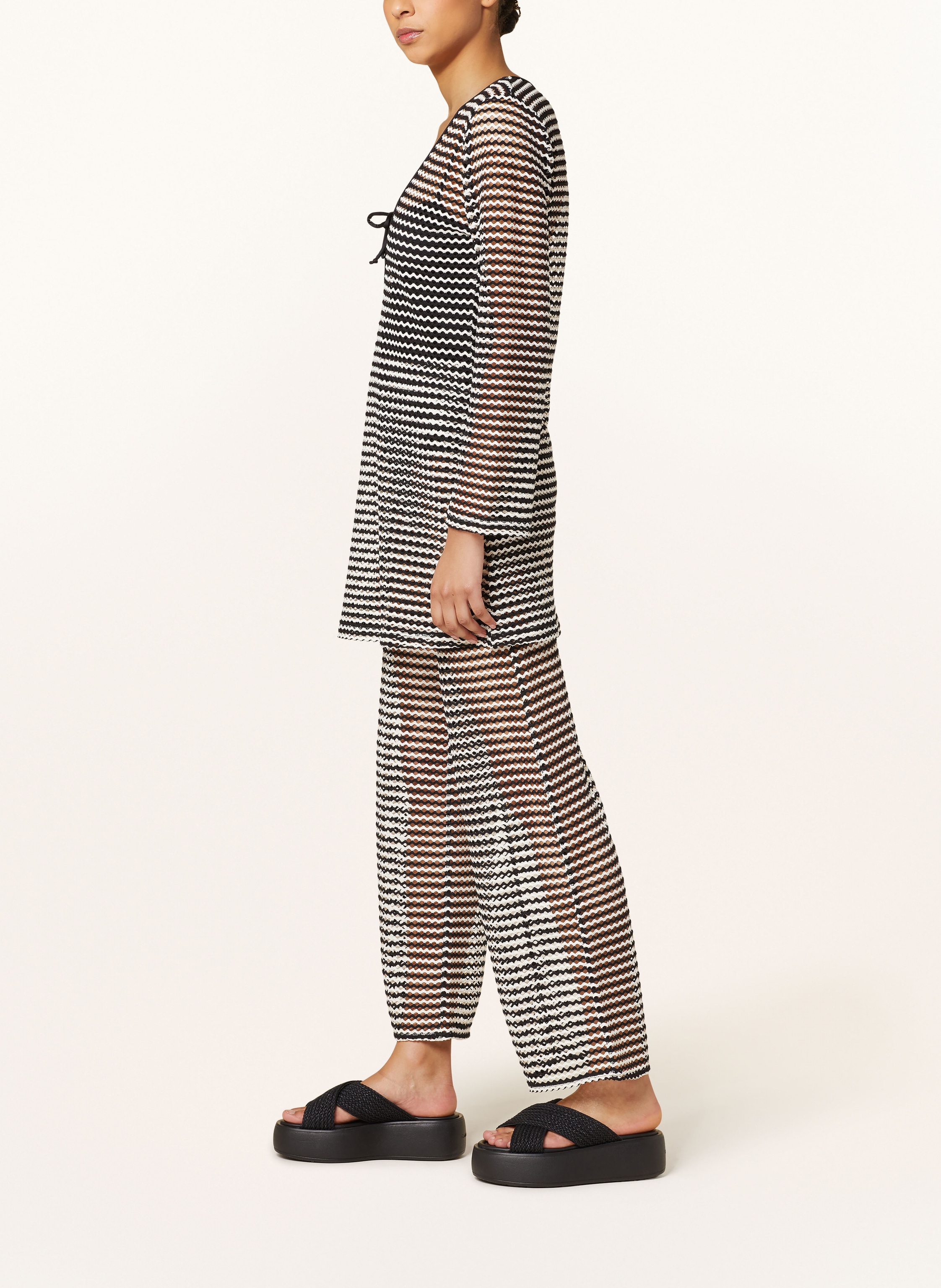 Thumbnail - Seafolly Marlenehose Mesh Effect schwarz
