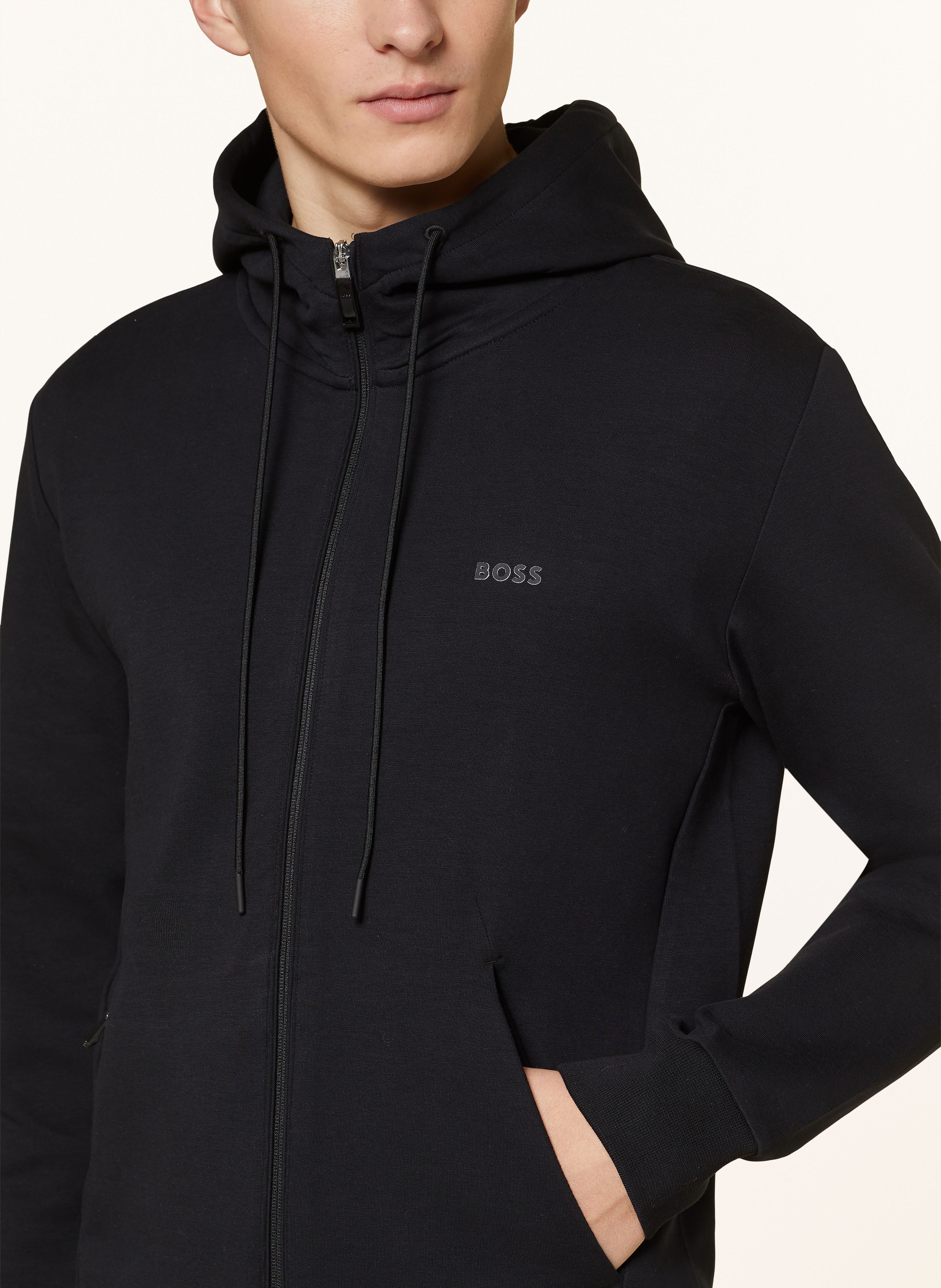 Thumbnail - Boss Sweatjacke Saggy schwarz