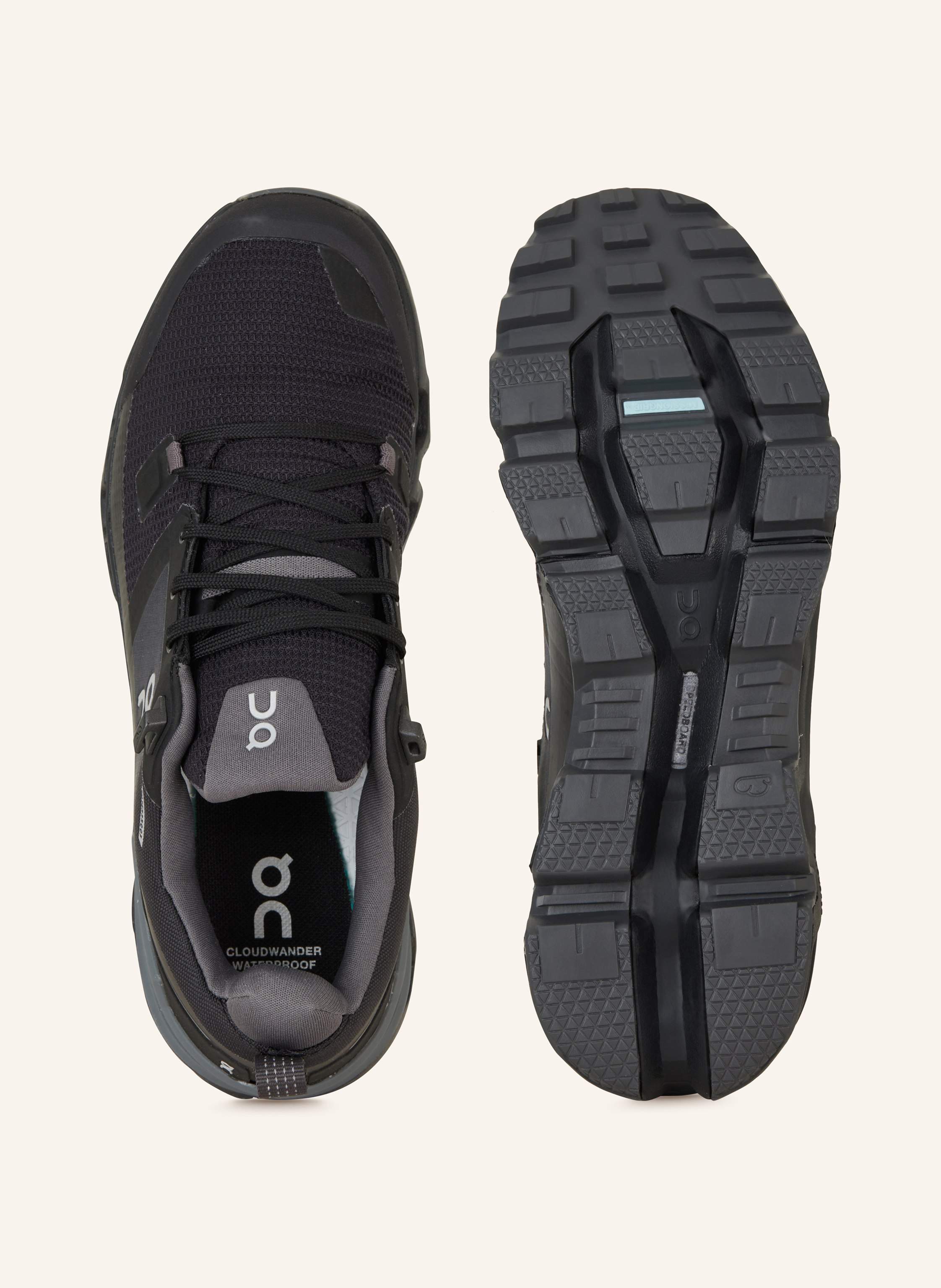 On Trekkingschuhe Cloudwander Waterproof schwarz – Bild 2