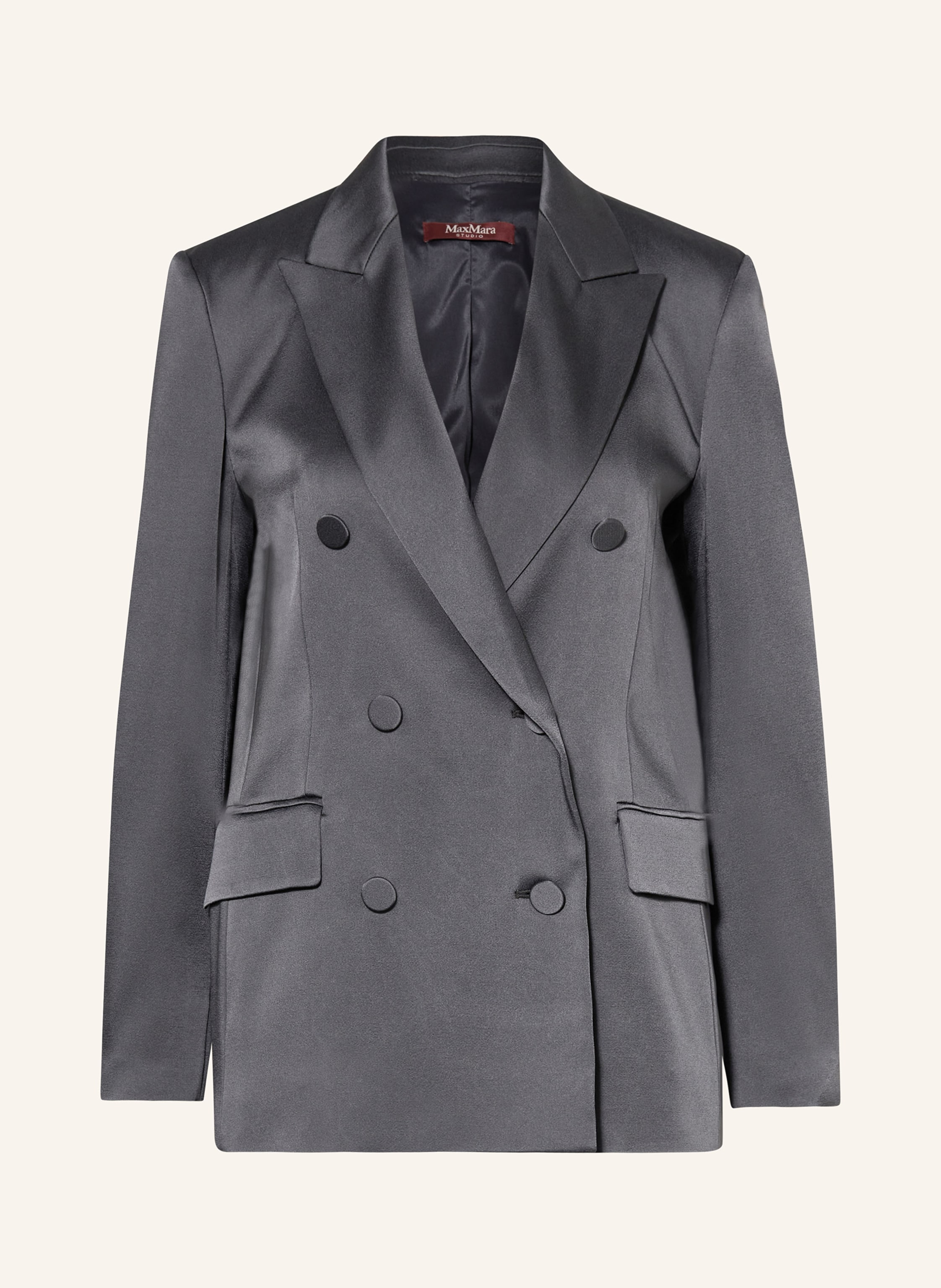 Grey satin blazer hot sale