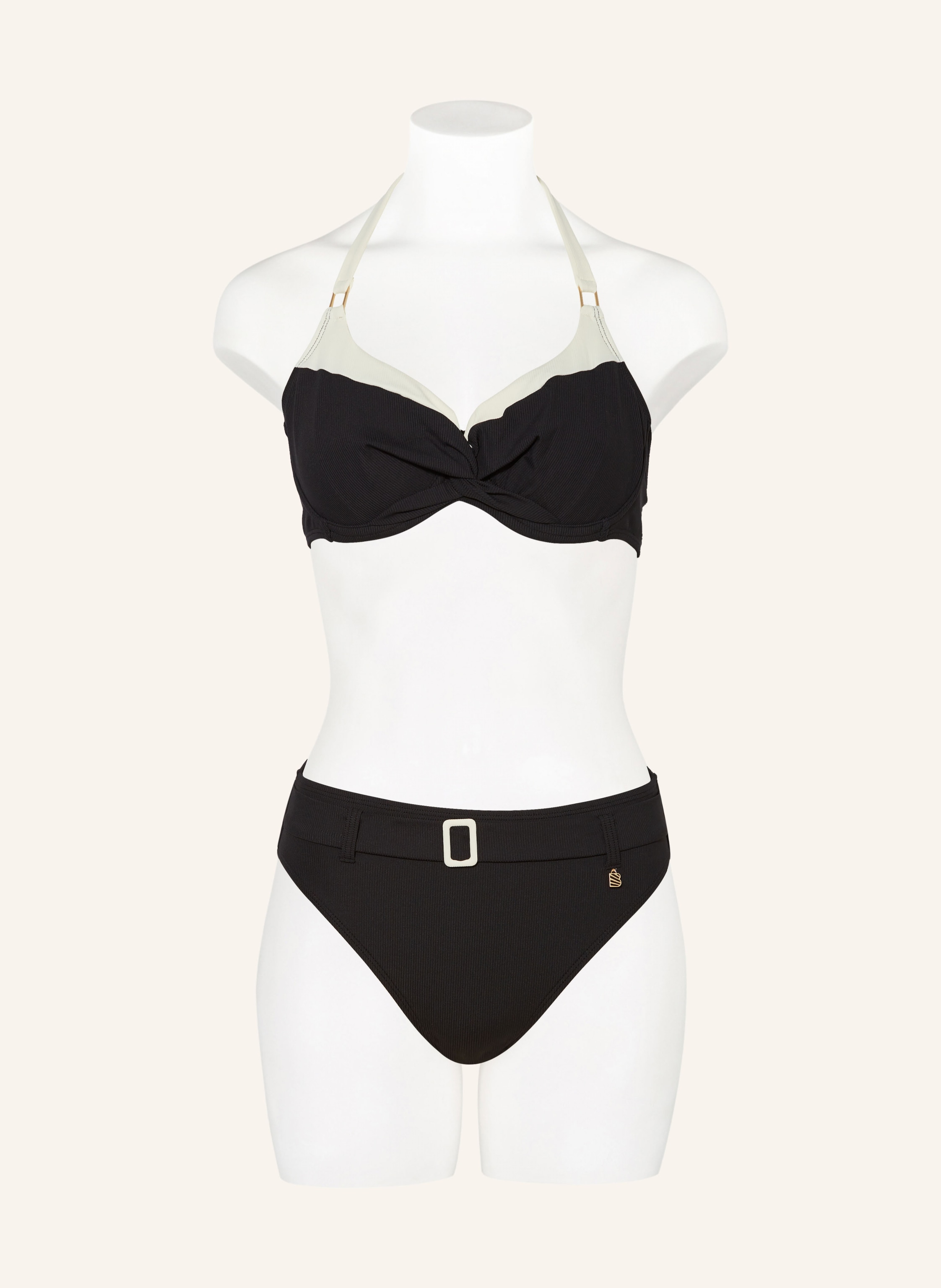 Thumbnail - Beachlife Bügel-Bikini-Top Vanilla & Black schwarz