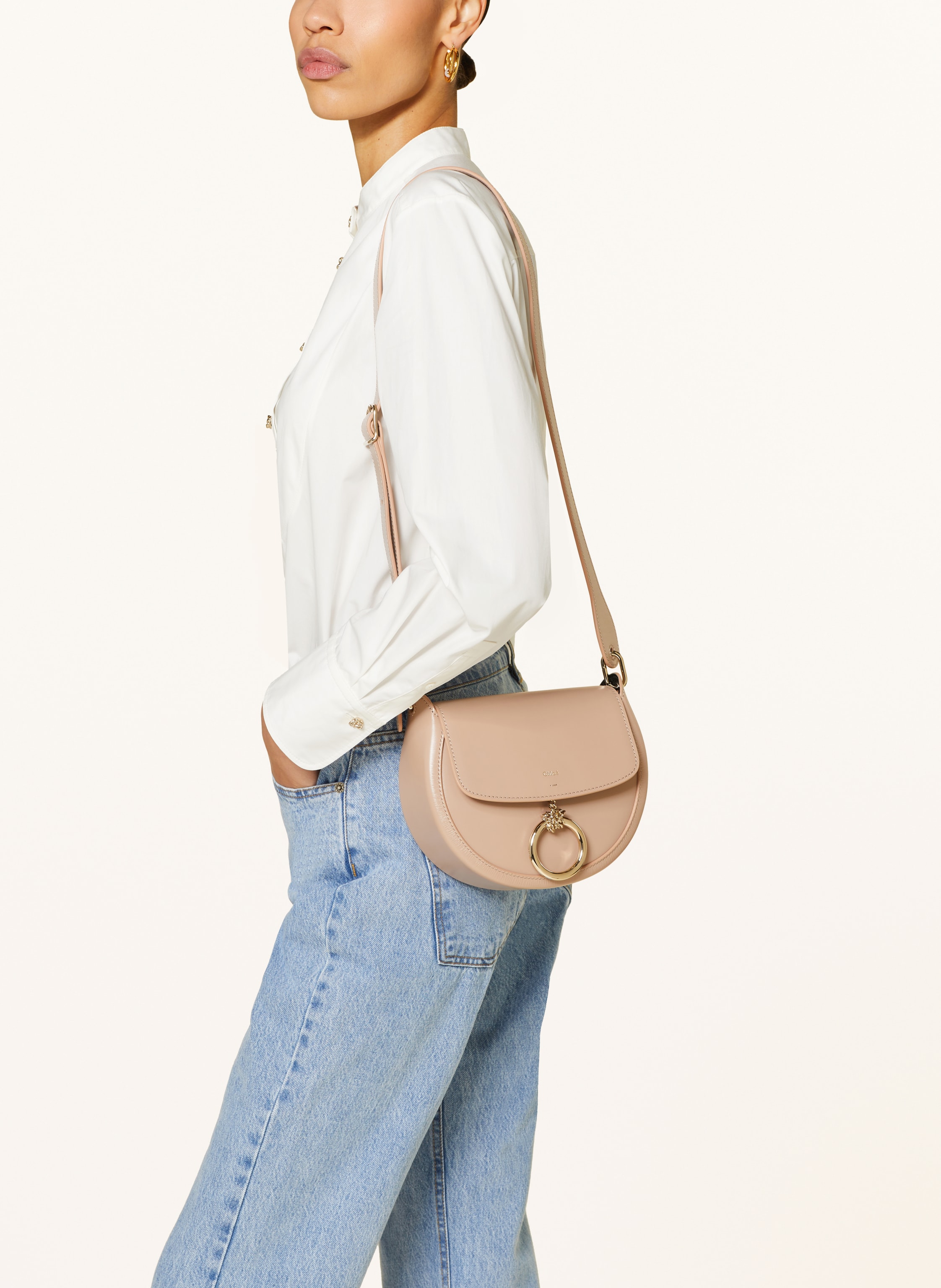 Thumbnail - Chloé Umhängetasche Arlene beige