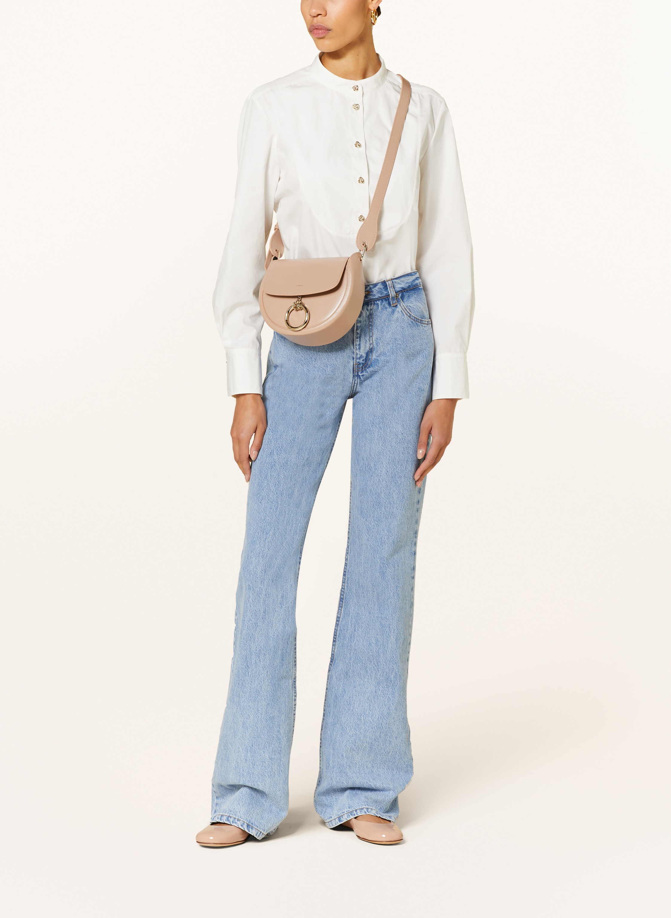 Thumbnail - Chloé Umhängetasche Arlene beige