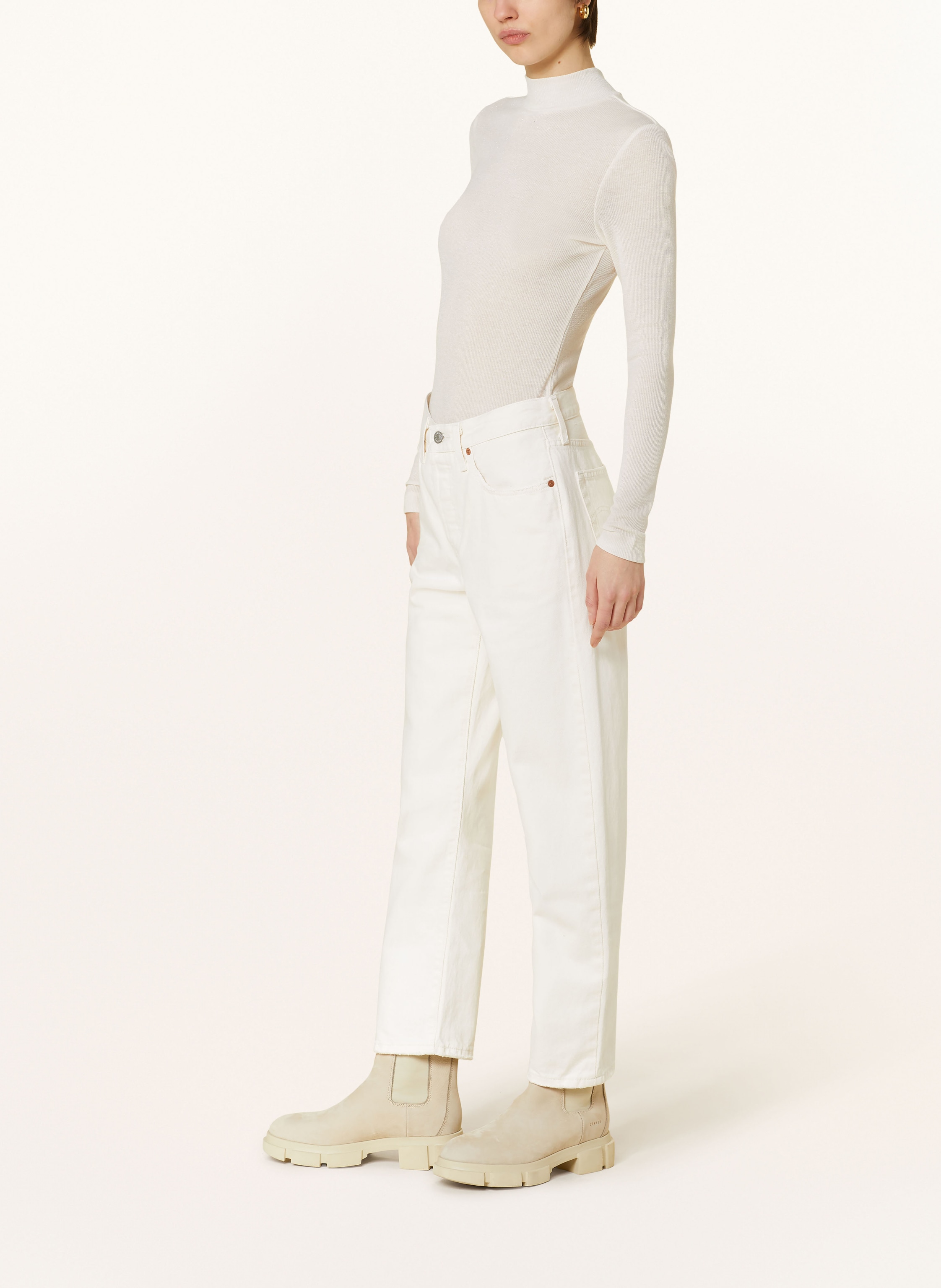 Thumbnail - Levi's® Straight Jeans 501 Original Cropped weiss