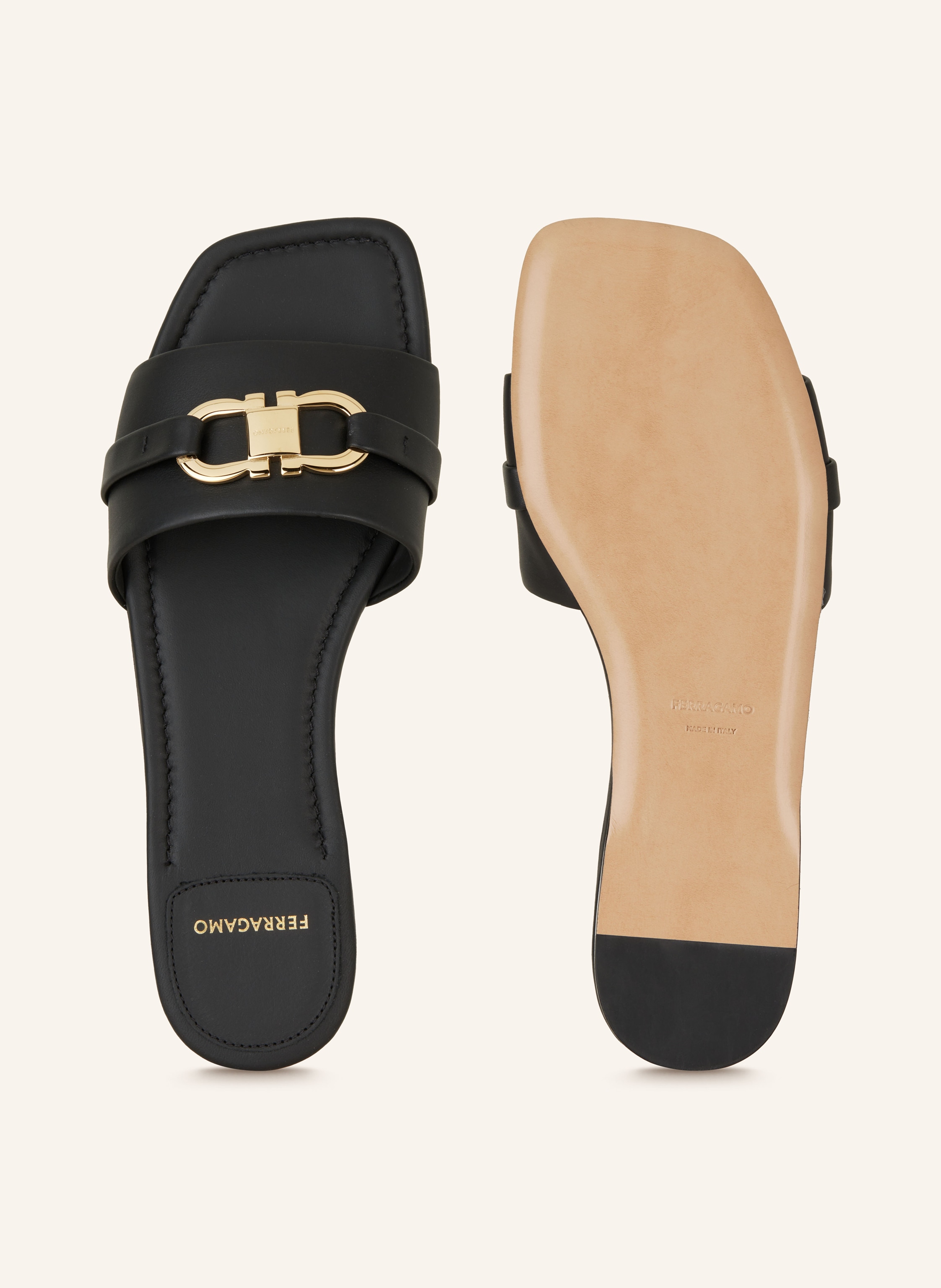 Thumbnail - Ferragamo Pantoletten Leah schwarz