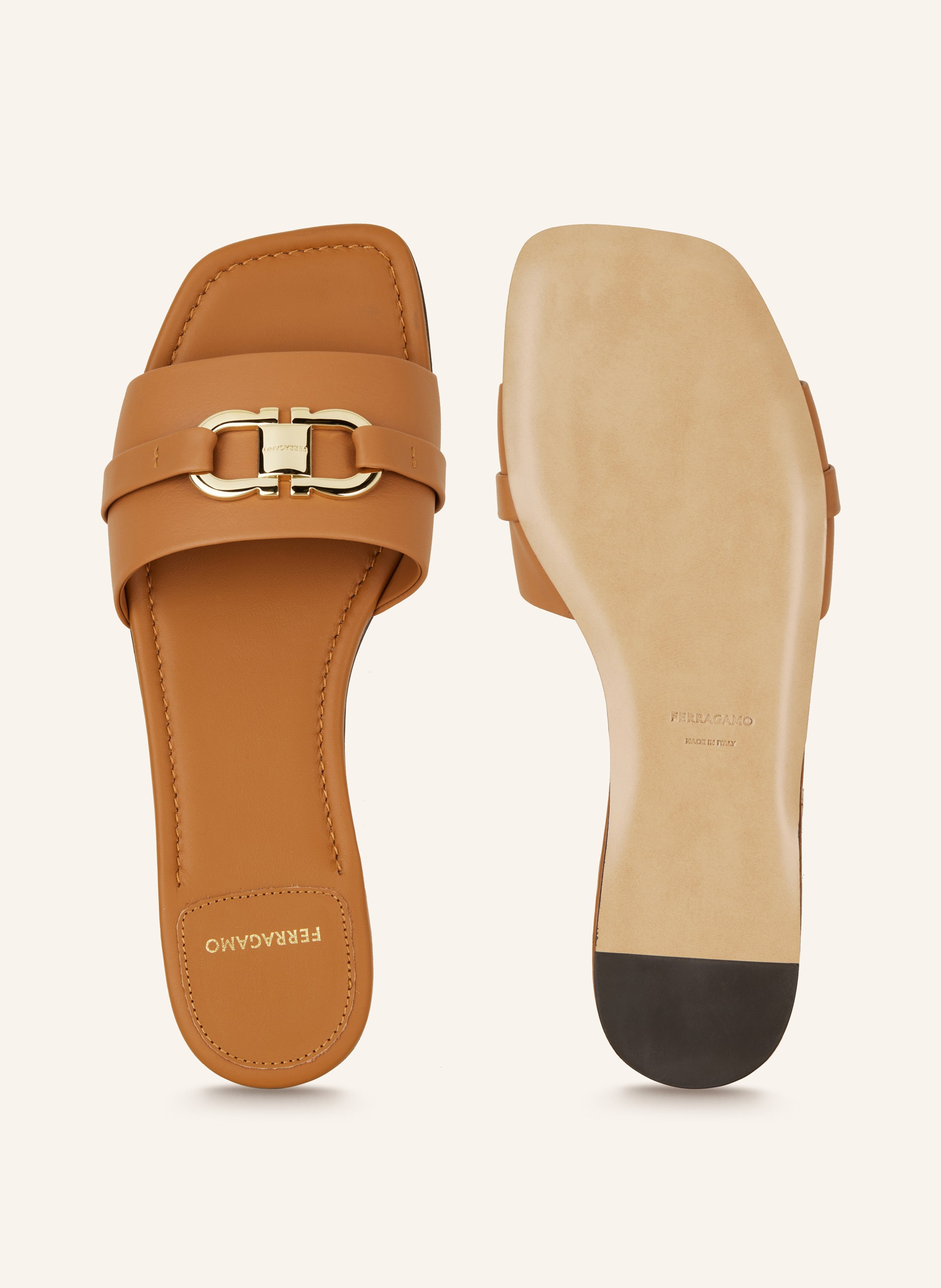 Thumbnail - Ferragamo Pantoletten Leah braun