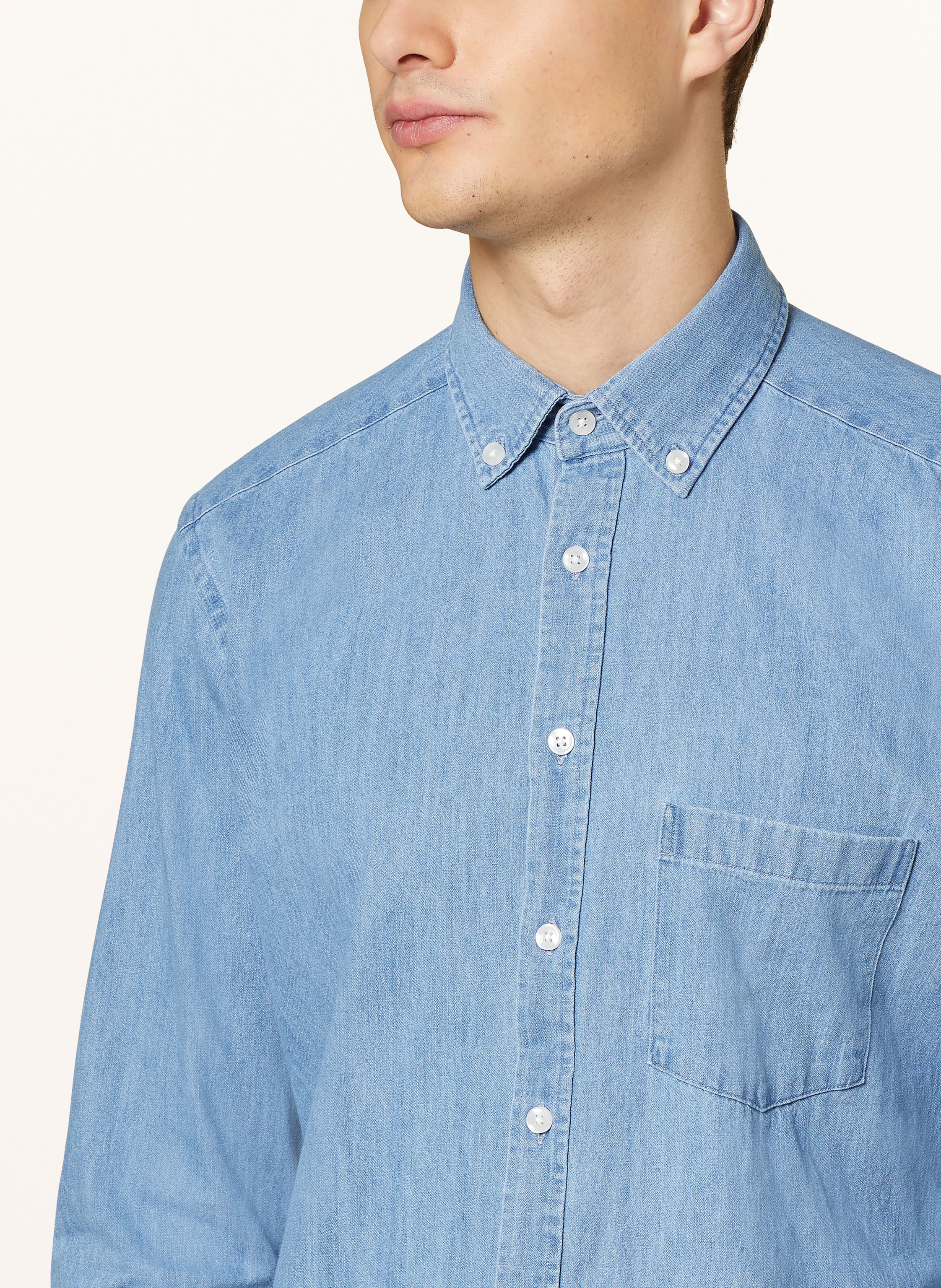 Thumbnail - Strokesman's Jeanshemd Regular Fit blau