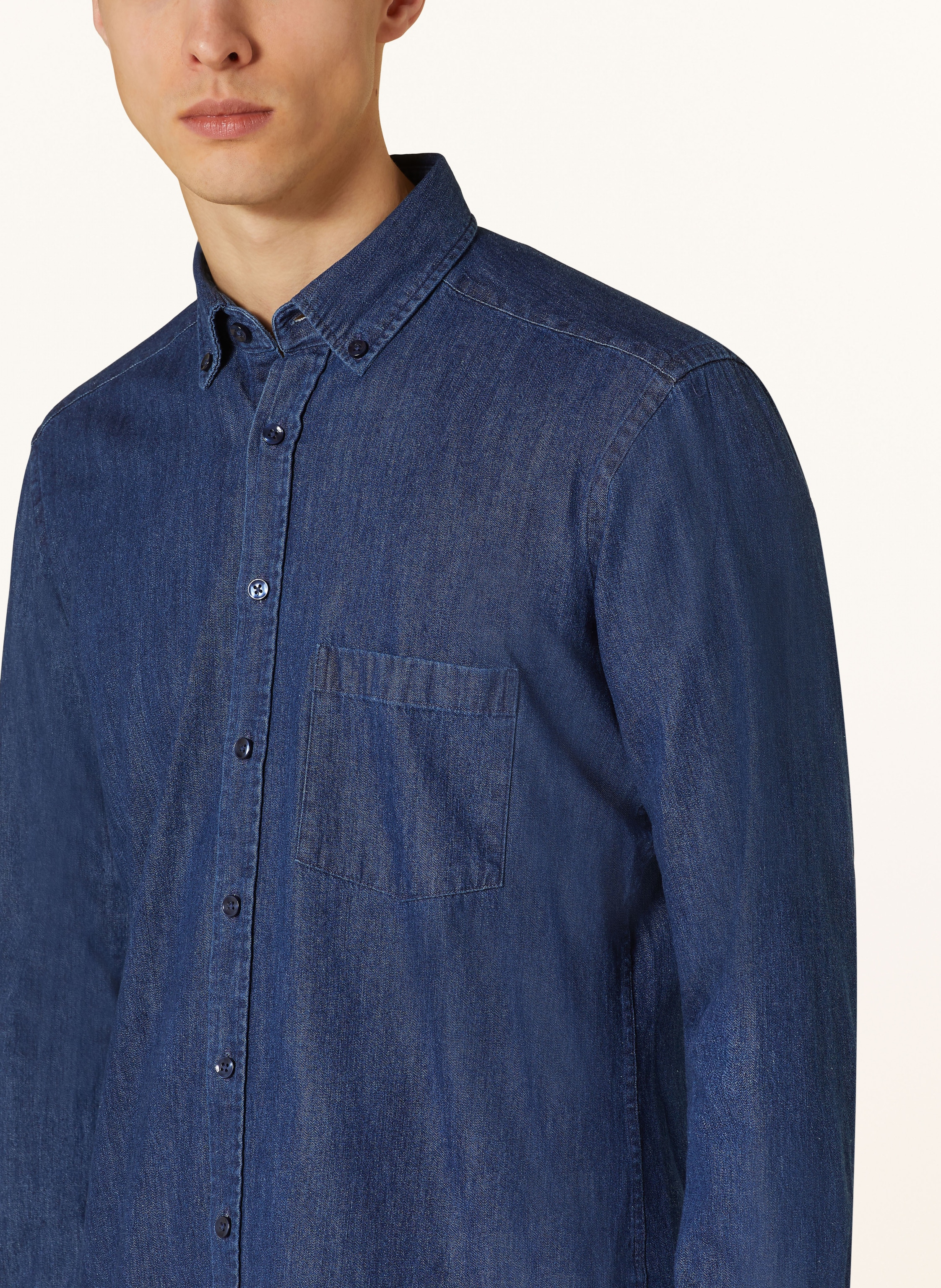 Thumbnail - Strokesman's Jeanshemd Regular Fit blau