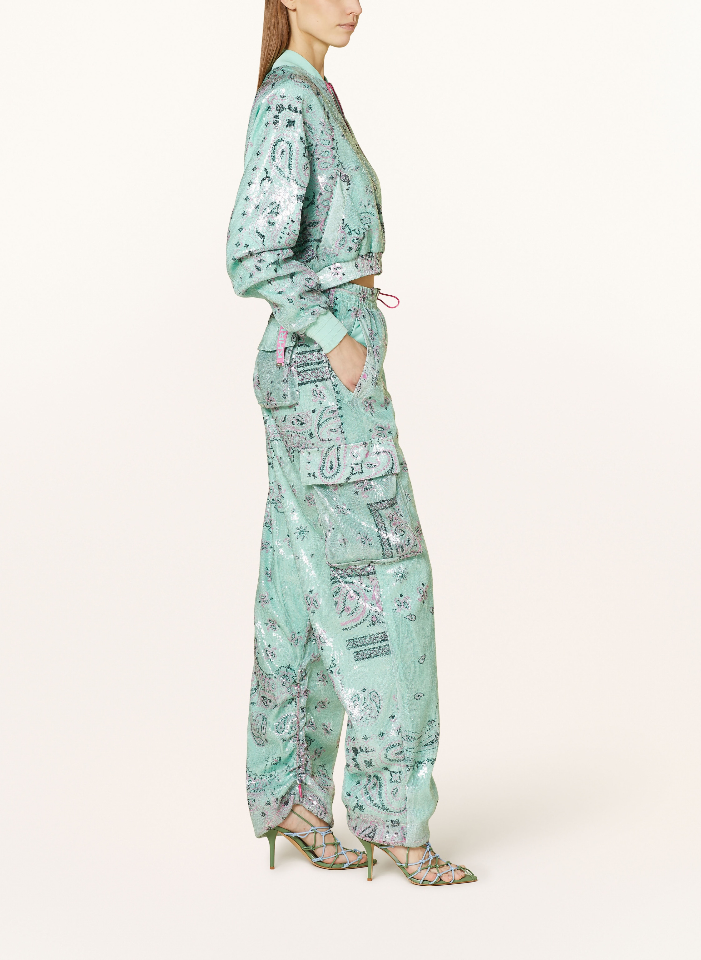 Thumbnail - Khrisjoy Cargohose Mit Pailletten gruen