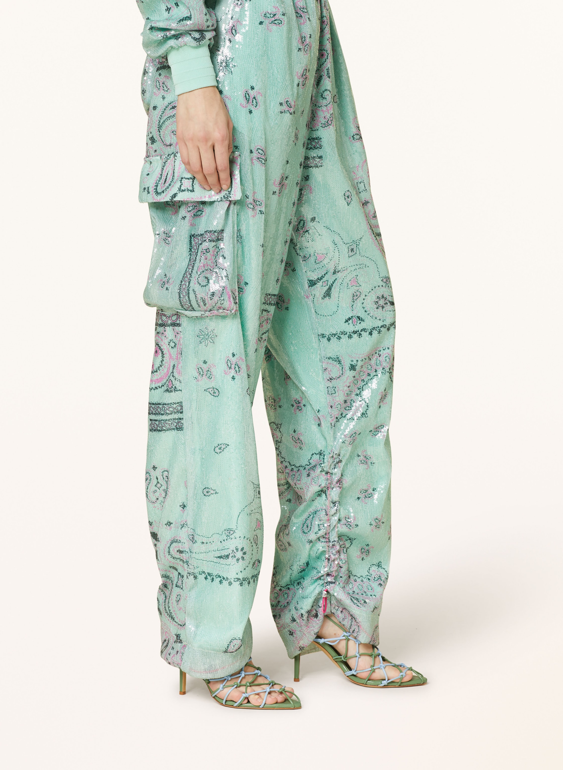 Thumbnail - Khrisjoy Cargohose Mit Pailletten gruen