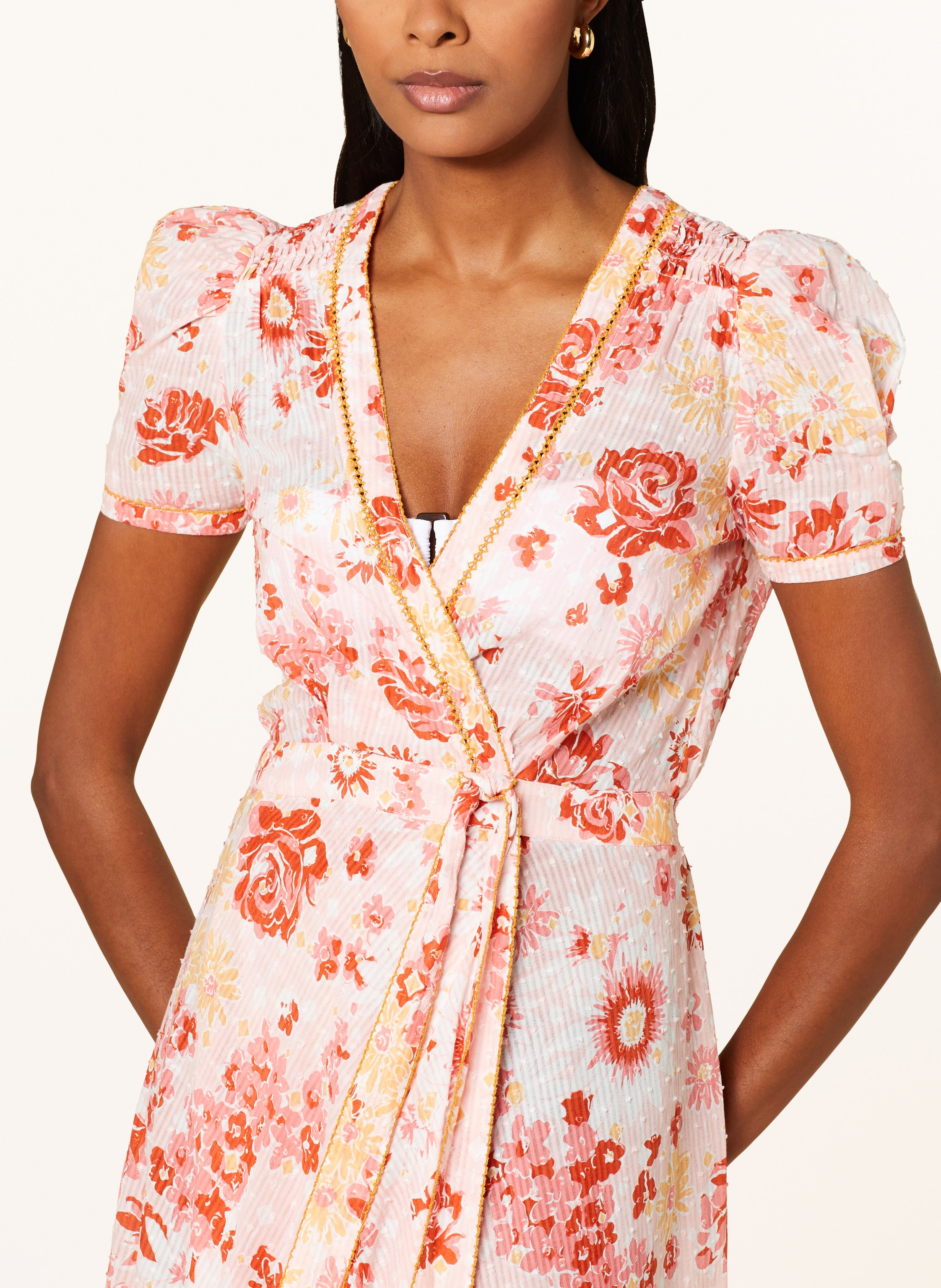 Thumbnail - Poupette St Barth Strandkleid Baba In Wickeloptik pink