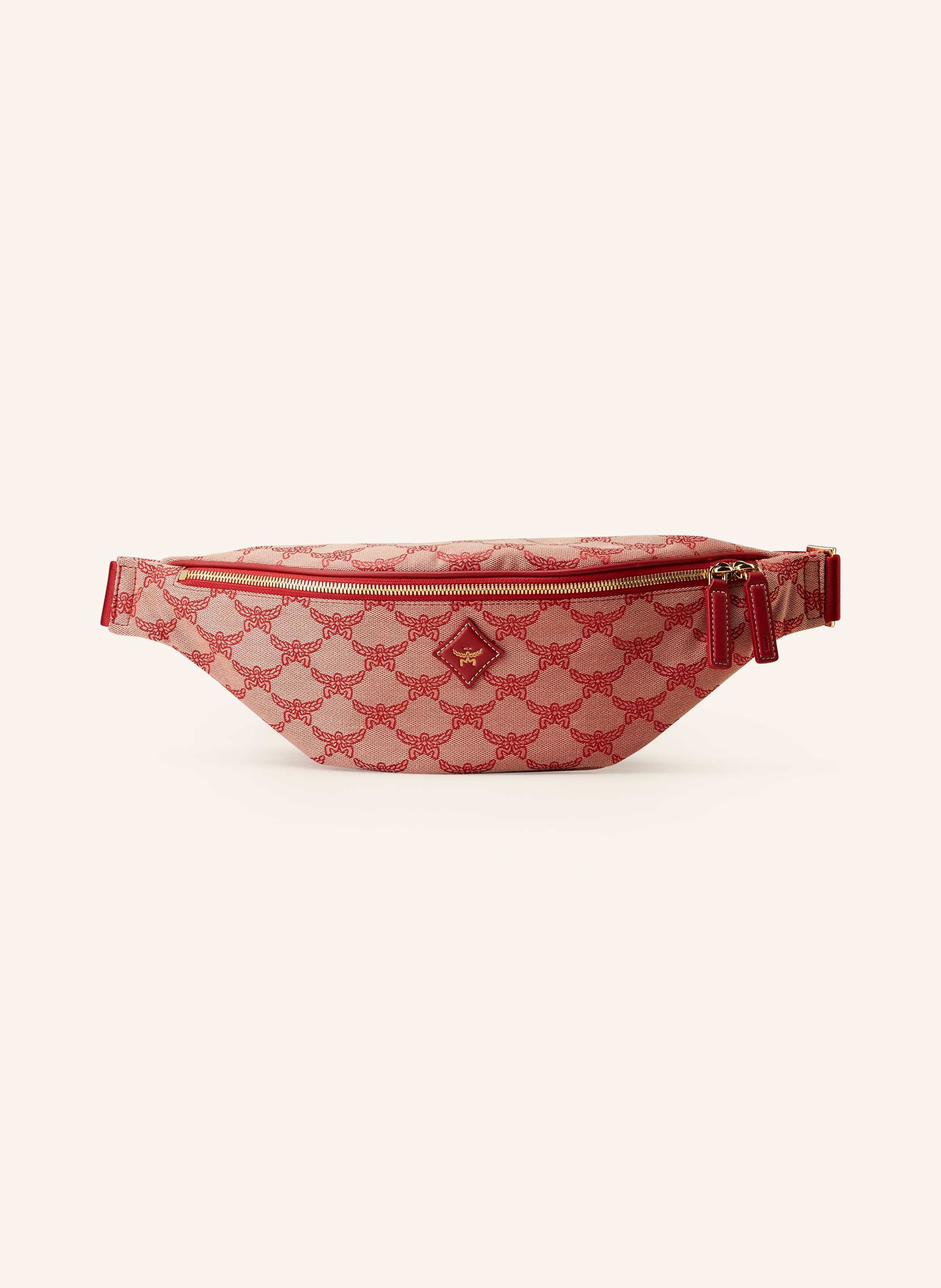 Red mcm fanny pack shop