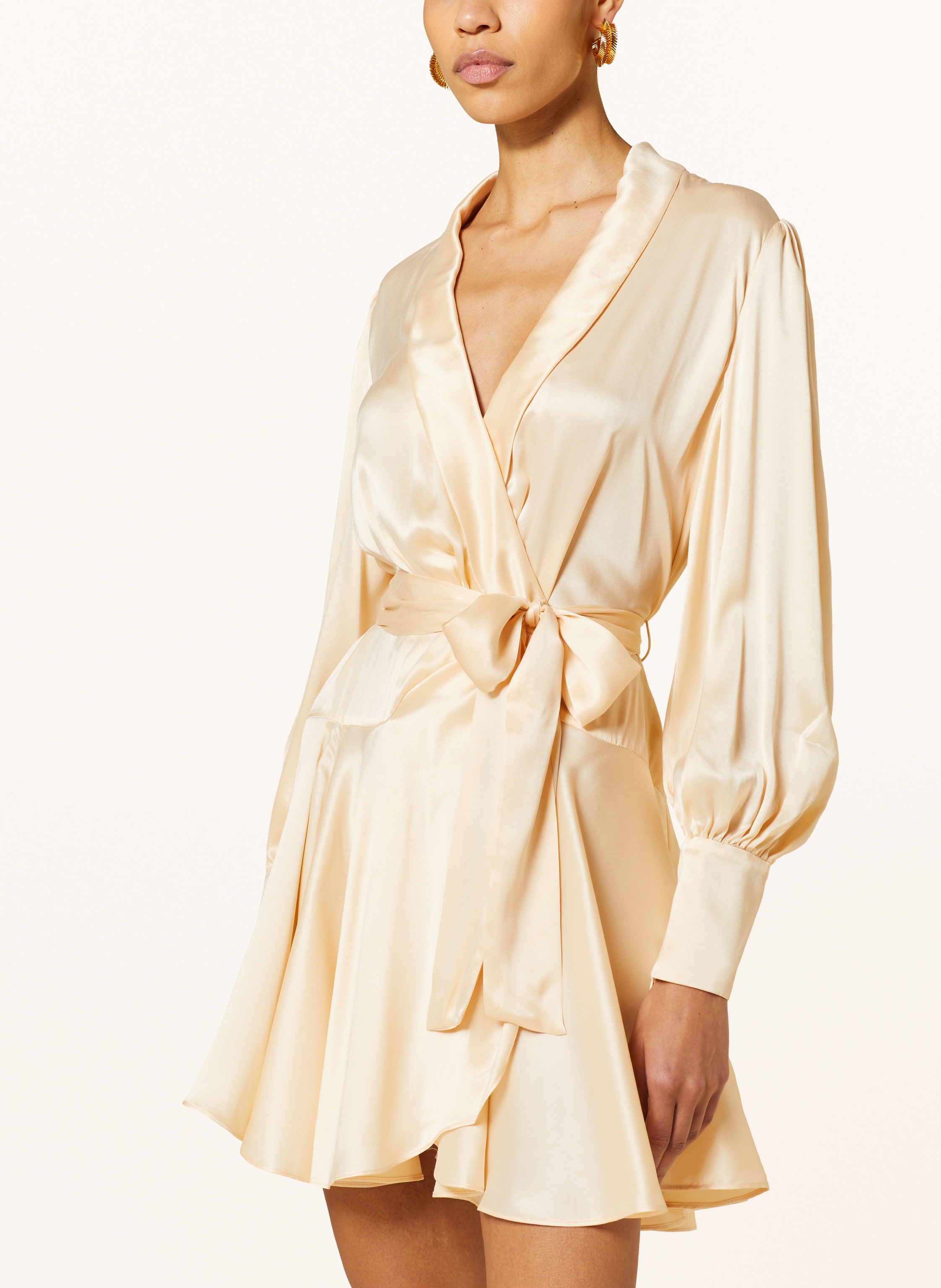 Thumbnail - Zimmermann Wickelkleid Aus Seide beige
