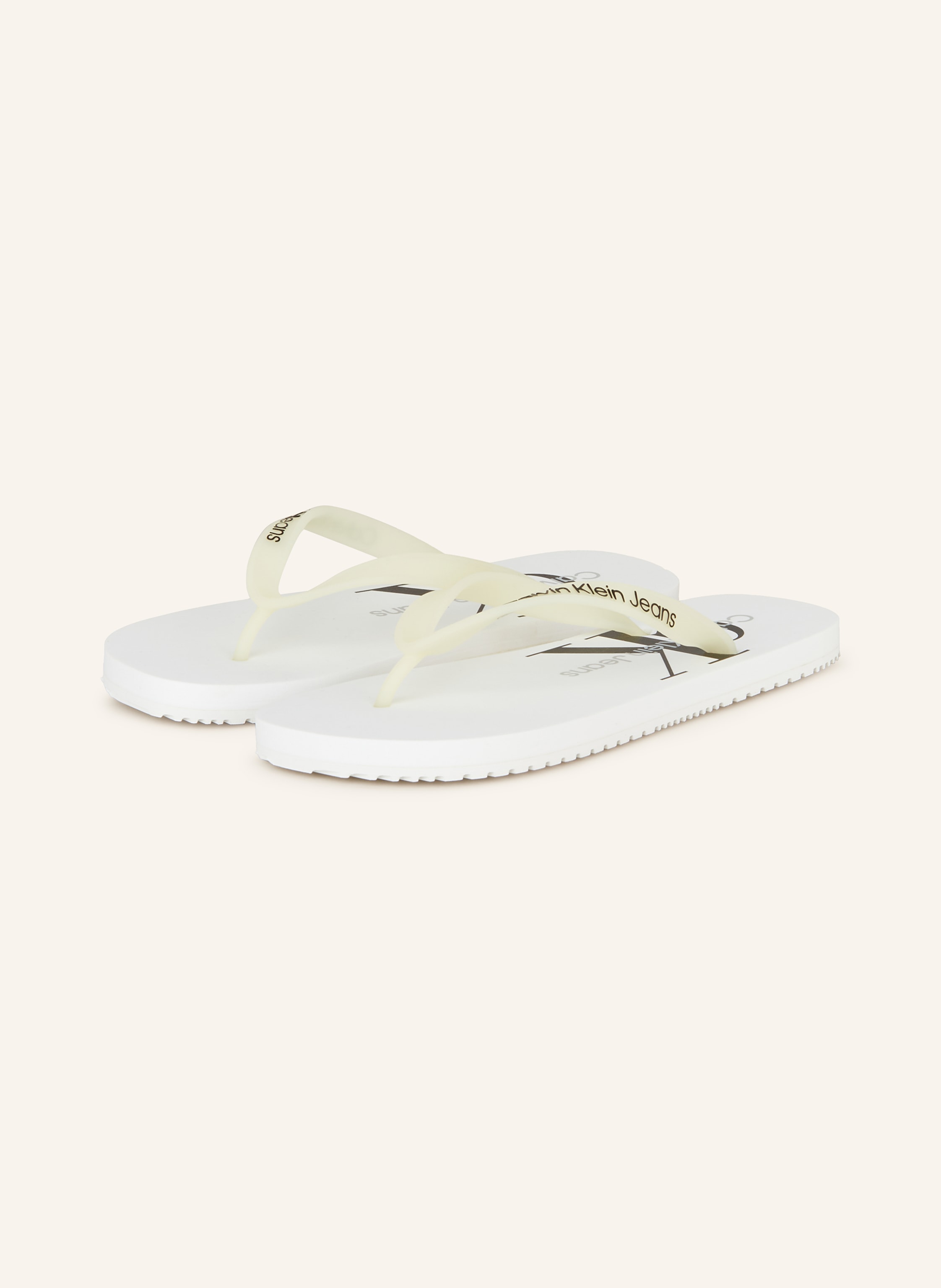 Calvin klein sales flip flops white