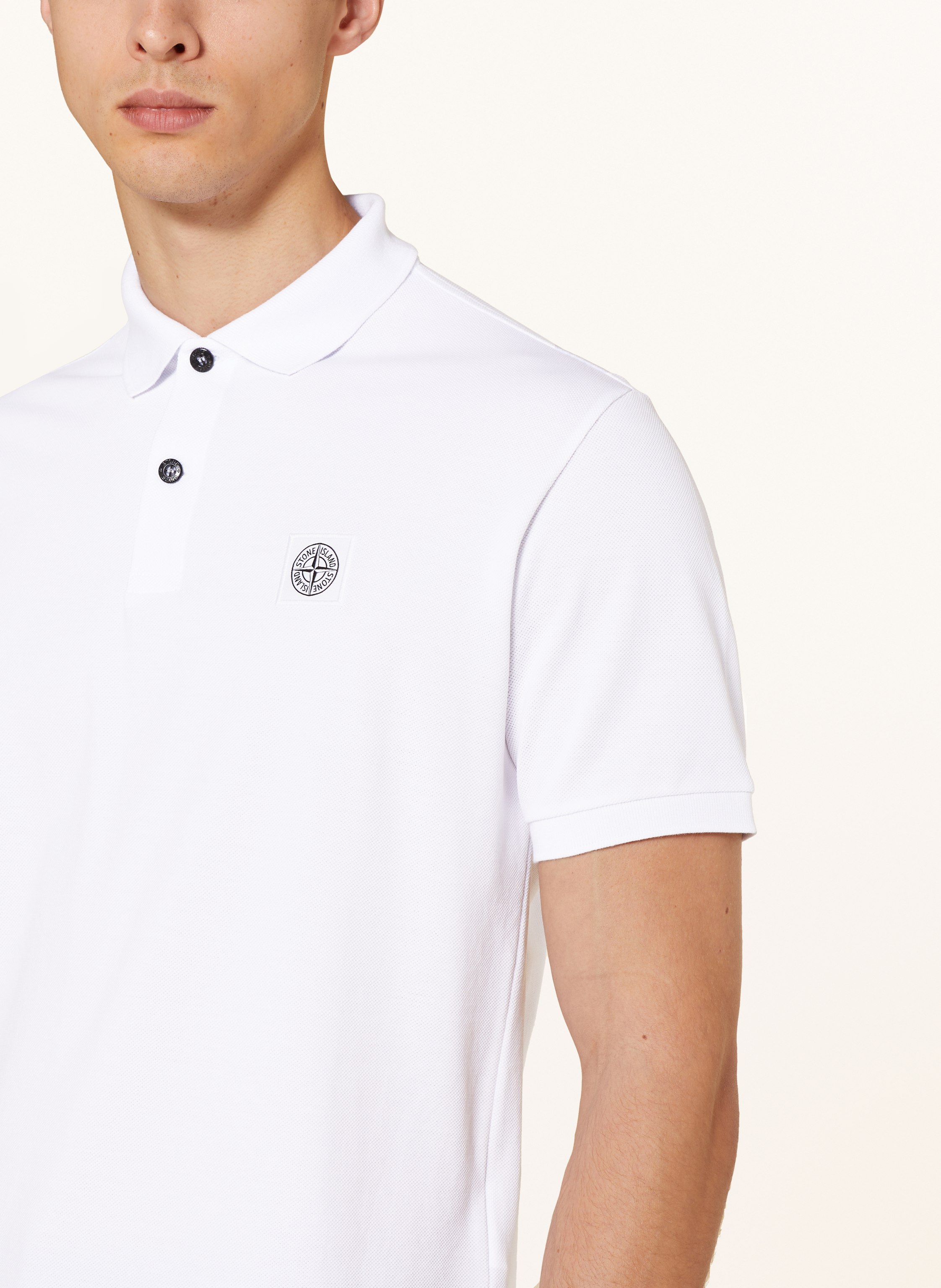 Thumbnail - Stone Island Piqué-Poloshirt Regular Fit weiss