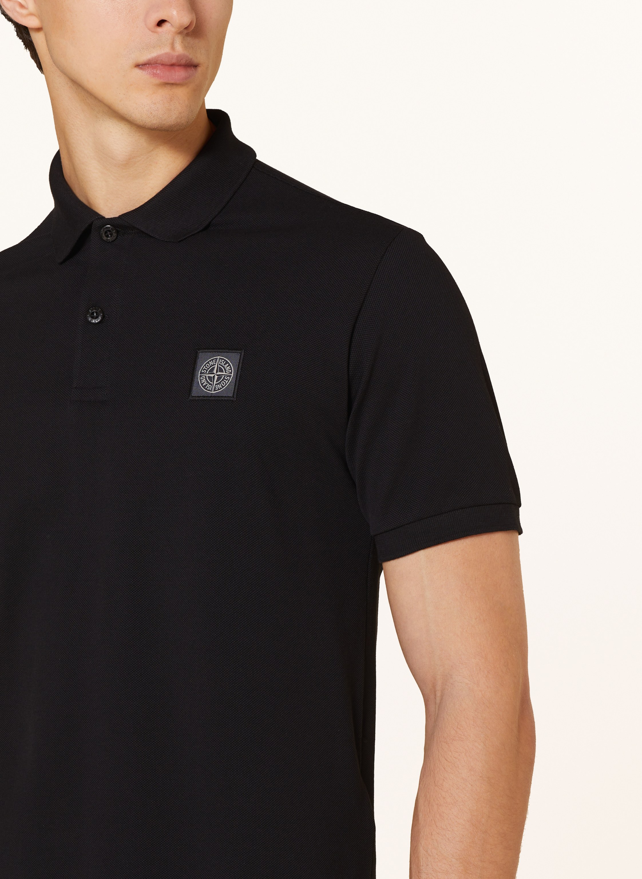 Thumbnail - Stone Island Piqué-Poloshirt Regular Fit schwarz