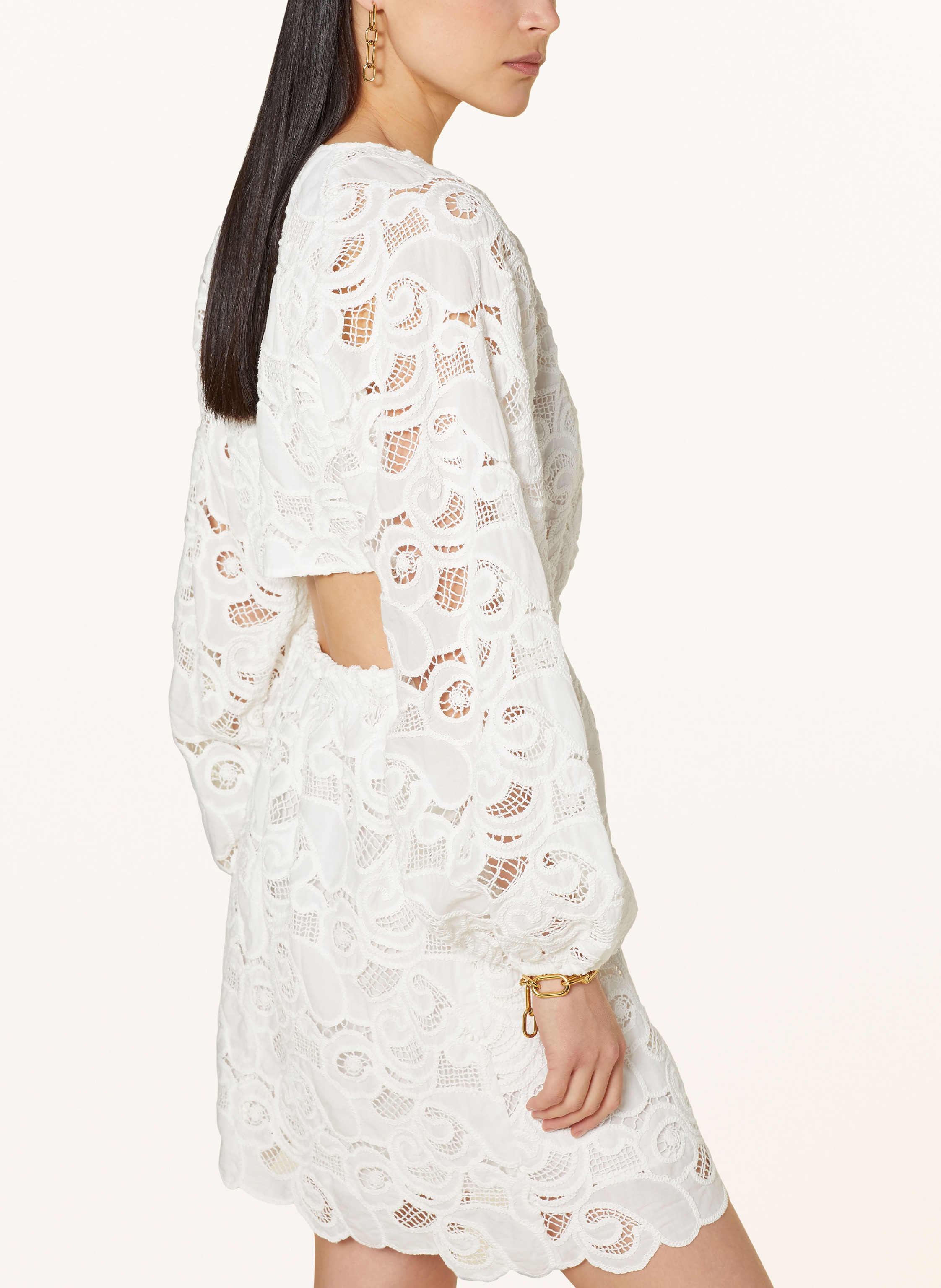 Thumbnail - Mrs & Hugs Spitzenkleid Mit Cut-Out weiss