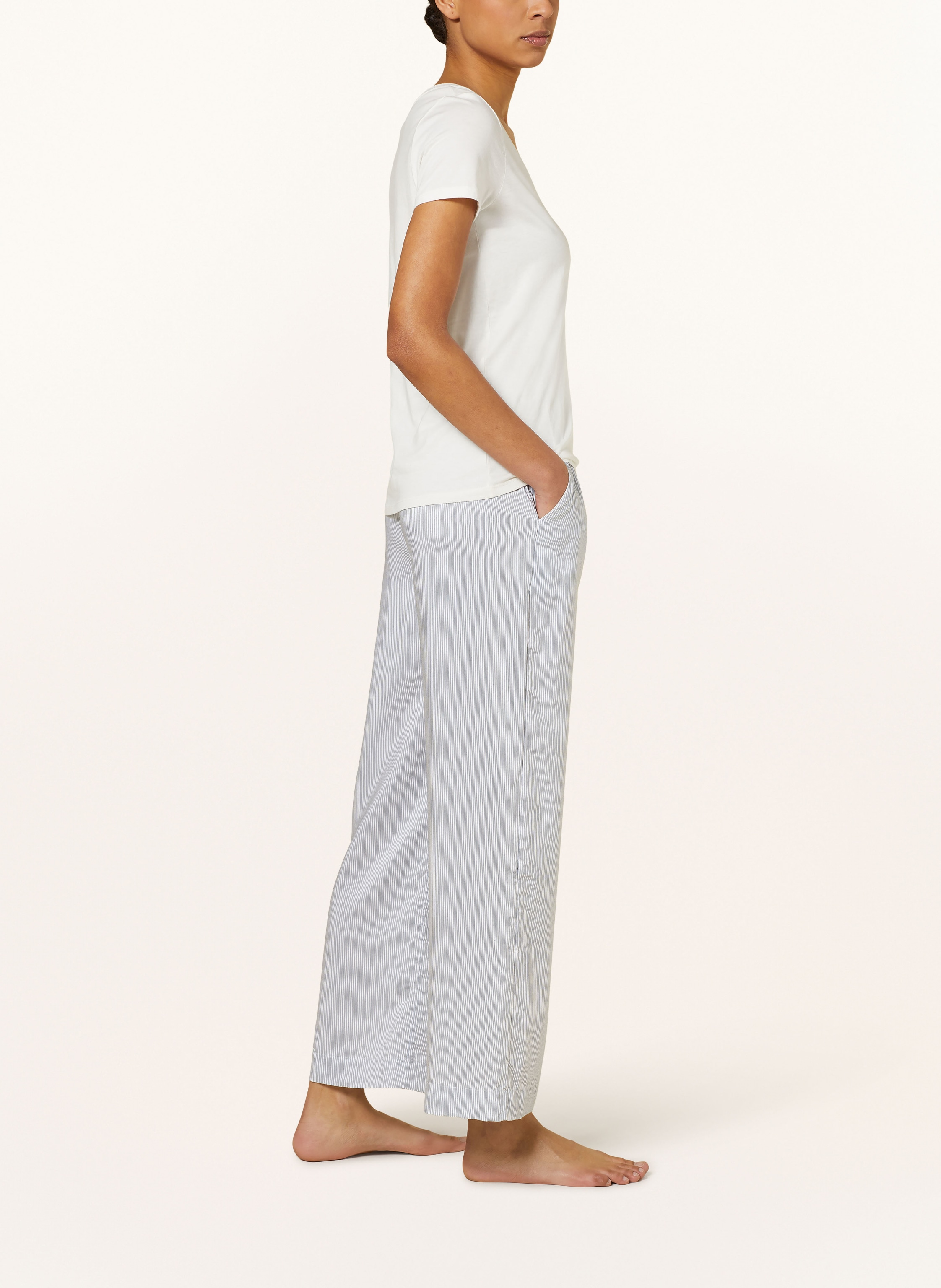 Thumbnail - Zimmerli Schlafhose Feminine Stripes blau