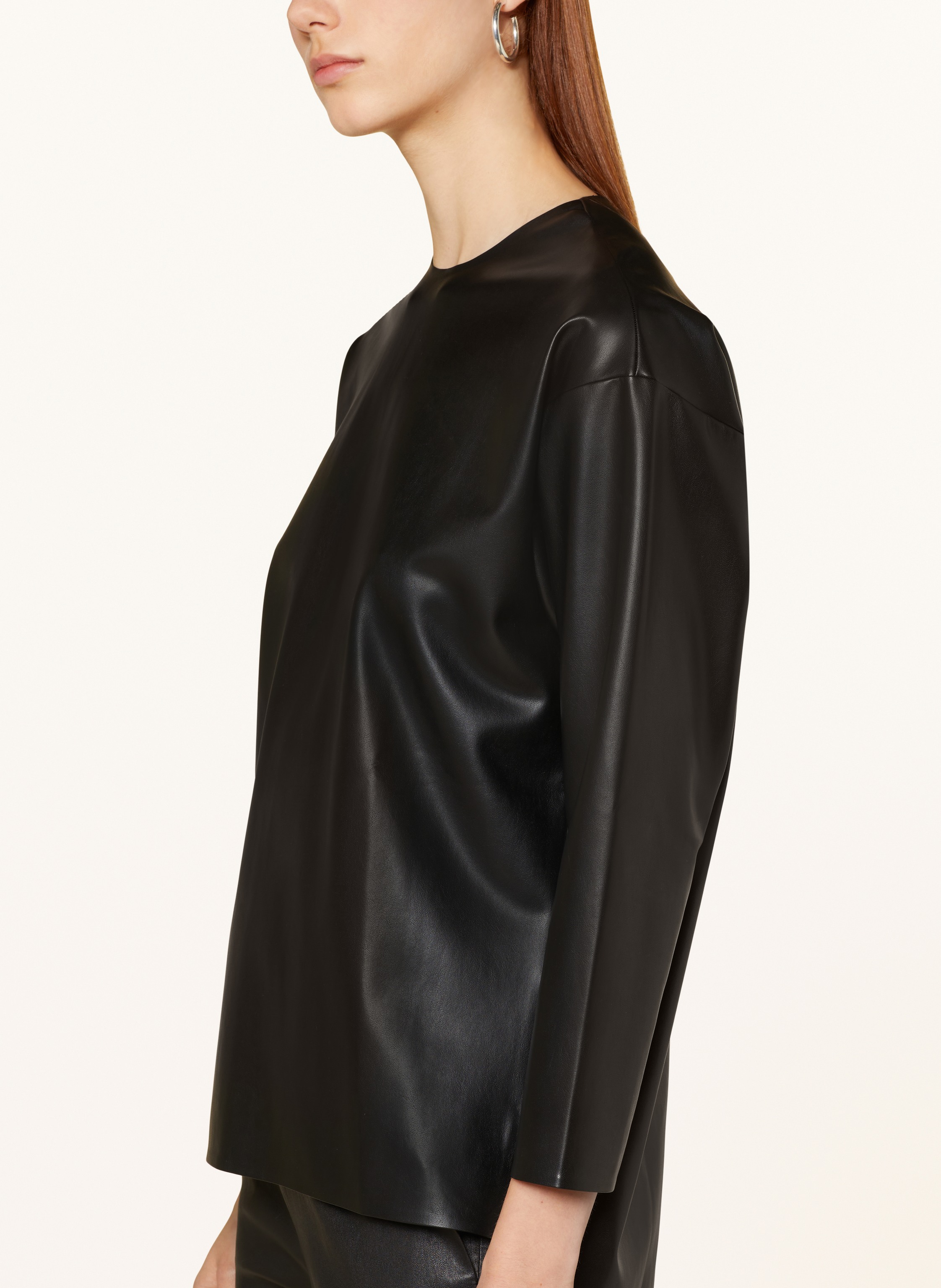 Thumbnail - Wolford Shirt In Lederoptik Mit 3/4-Arm schwarz