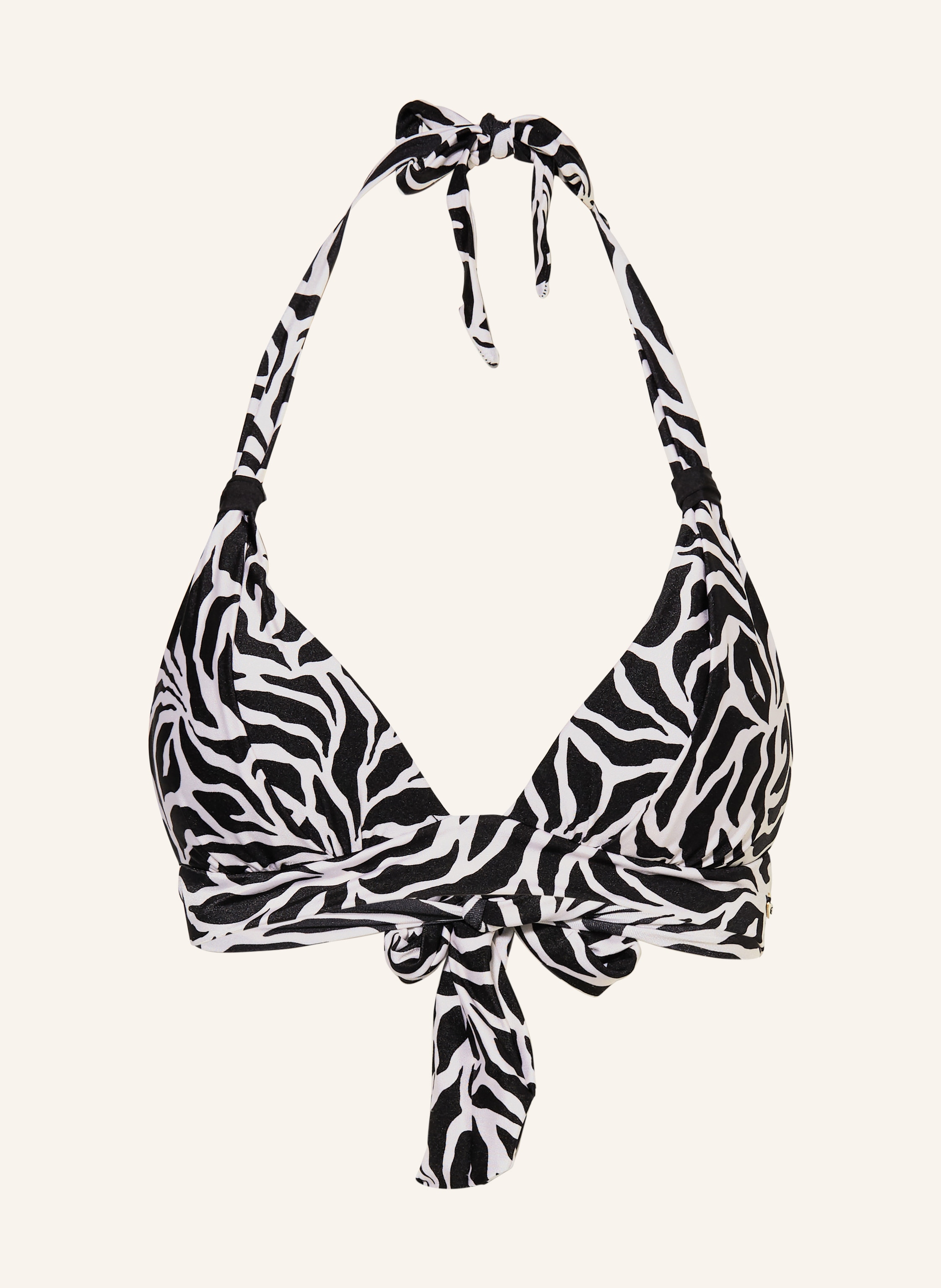 Zebra Print Halter Bikini Top