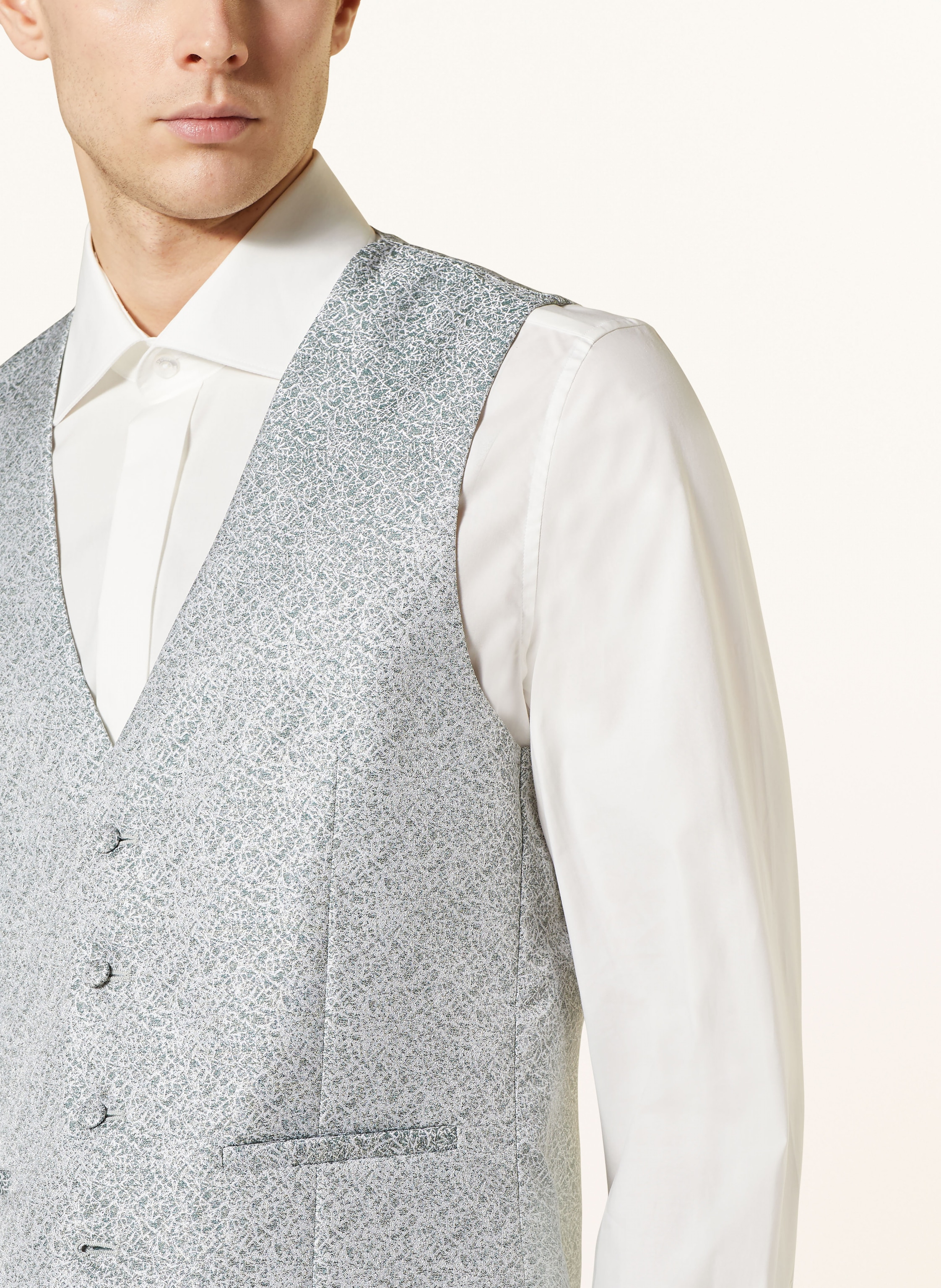 Thumbnail - Wilvorst Anzugweste Extra Slim Fit gruen
