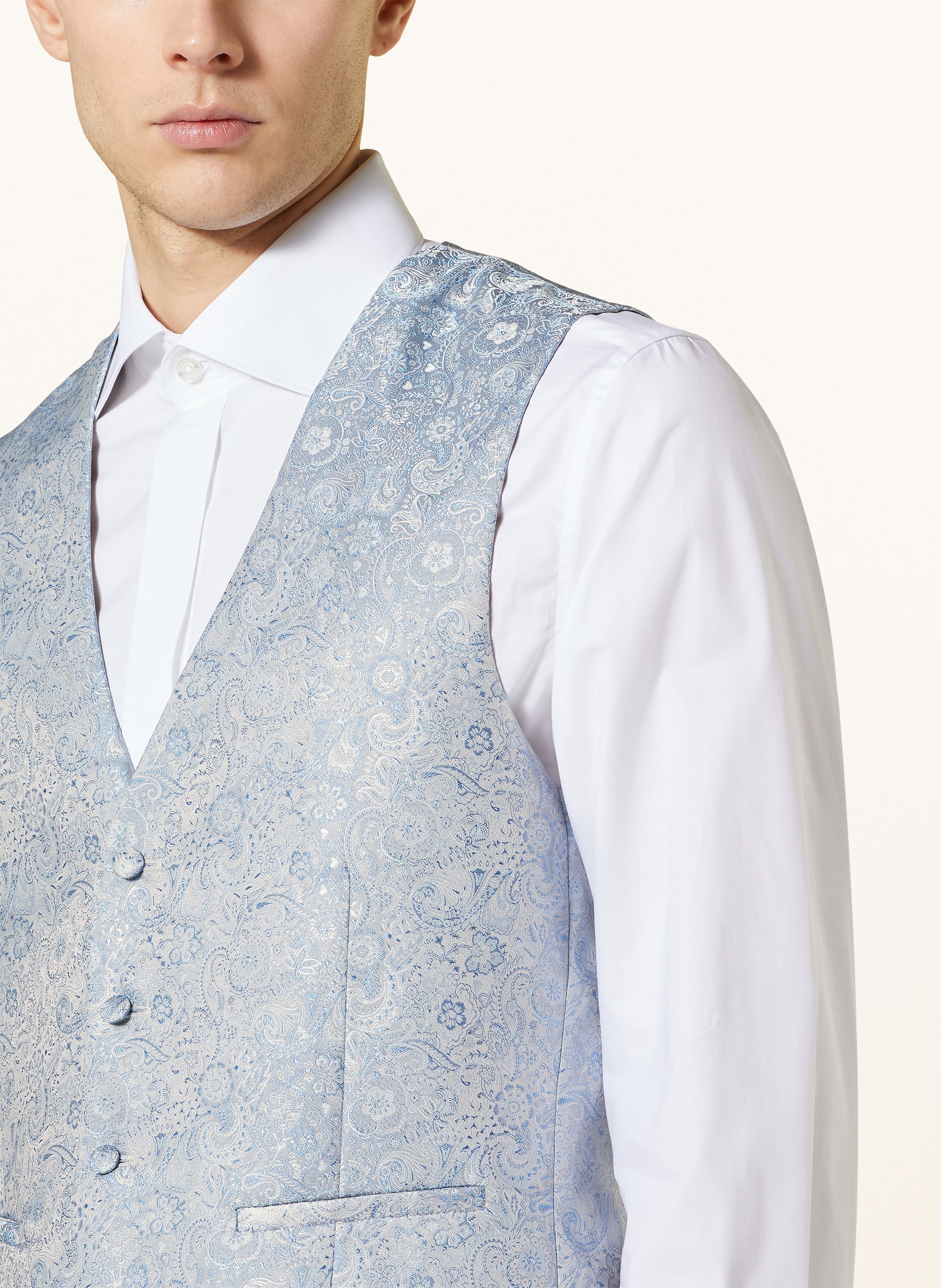 Thumbnail - Wilvorst Anzugweste Extra Slim Fit blau