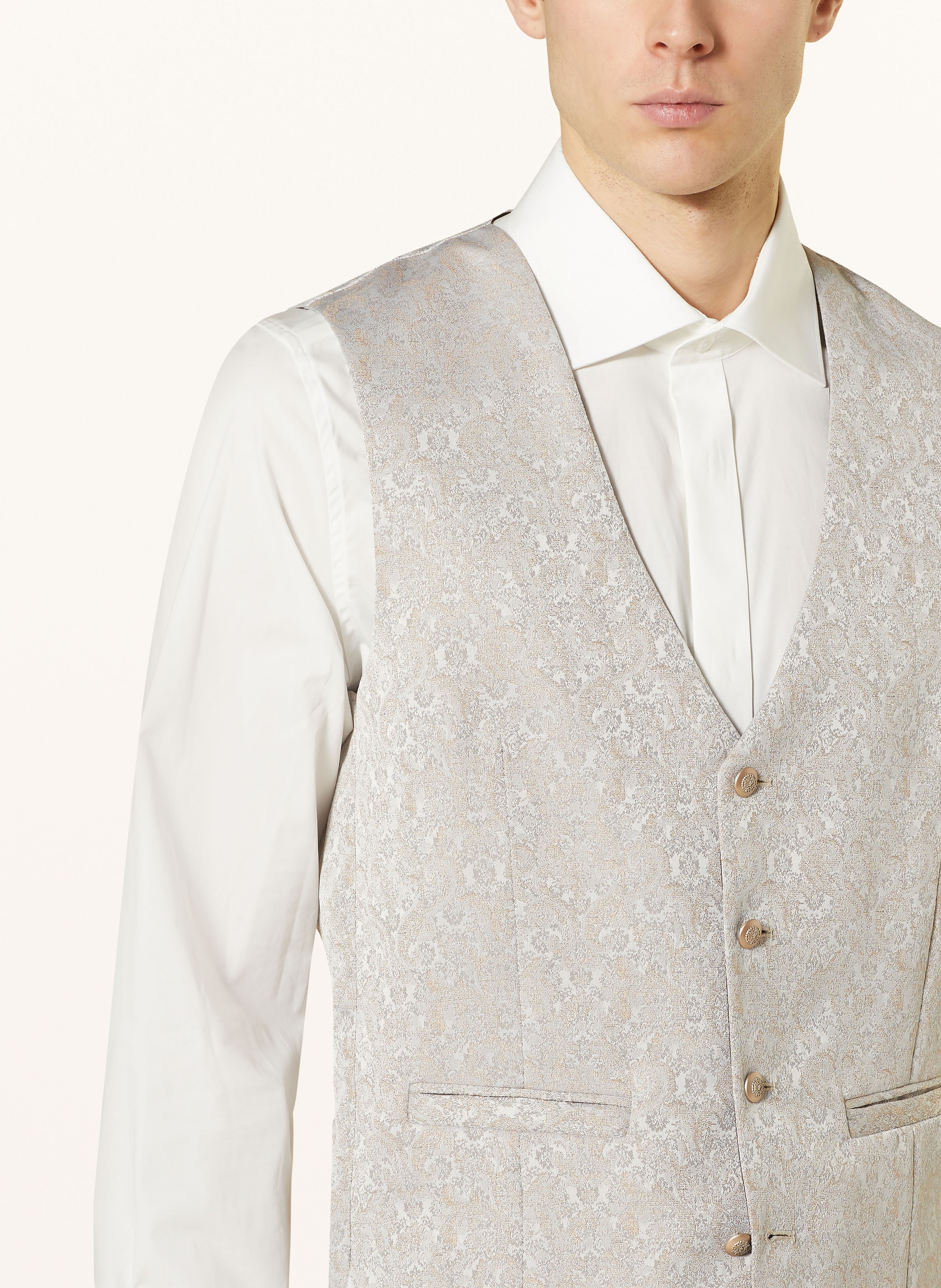 Thumbnail - Wilvorst Anzugweste Extra Slim Fit beige