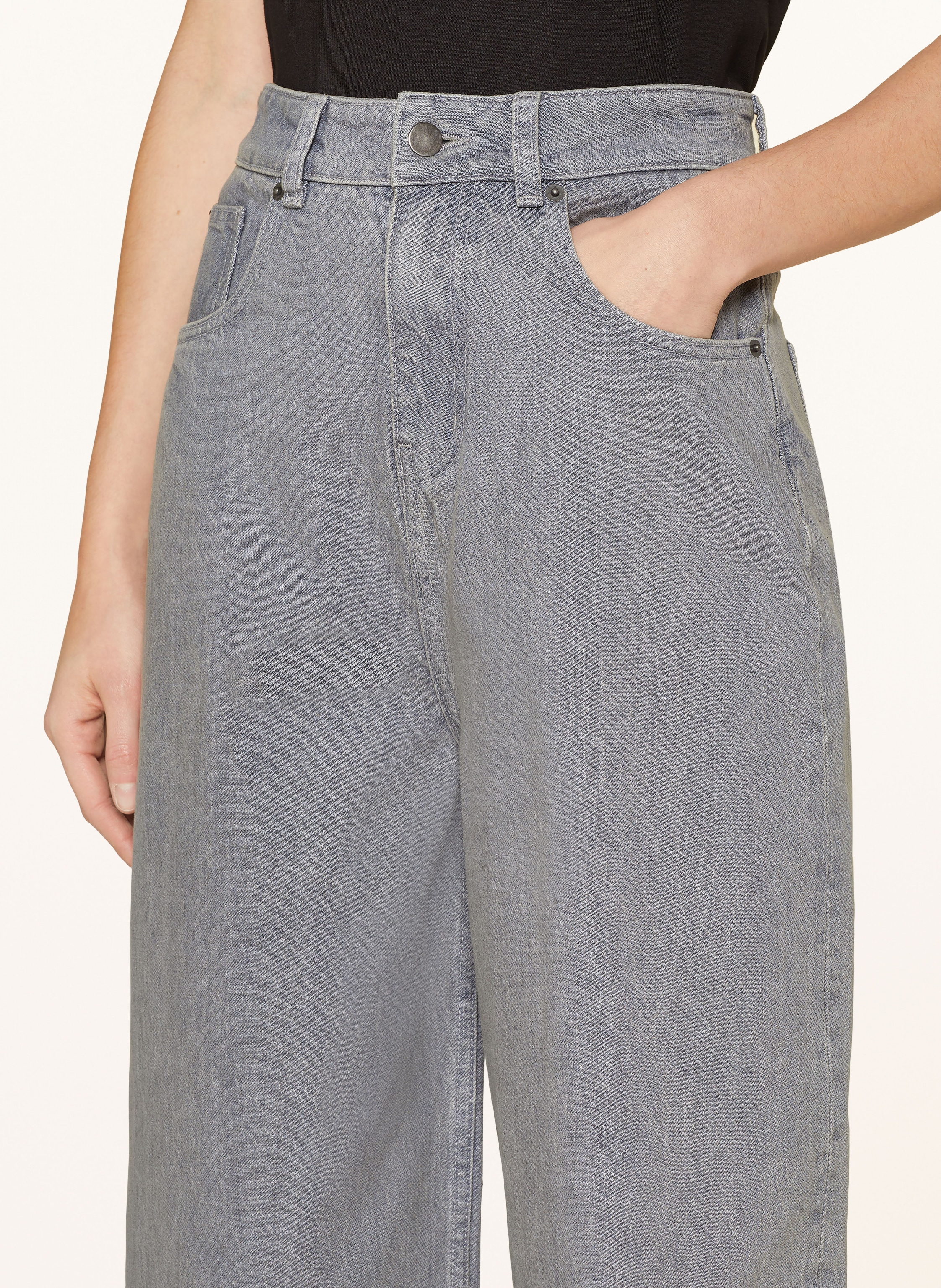 Thumbnail - Mrs & Hugs Straight Jeans grau