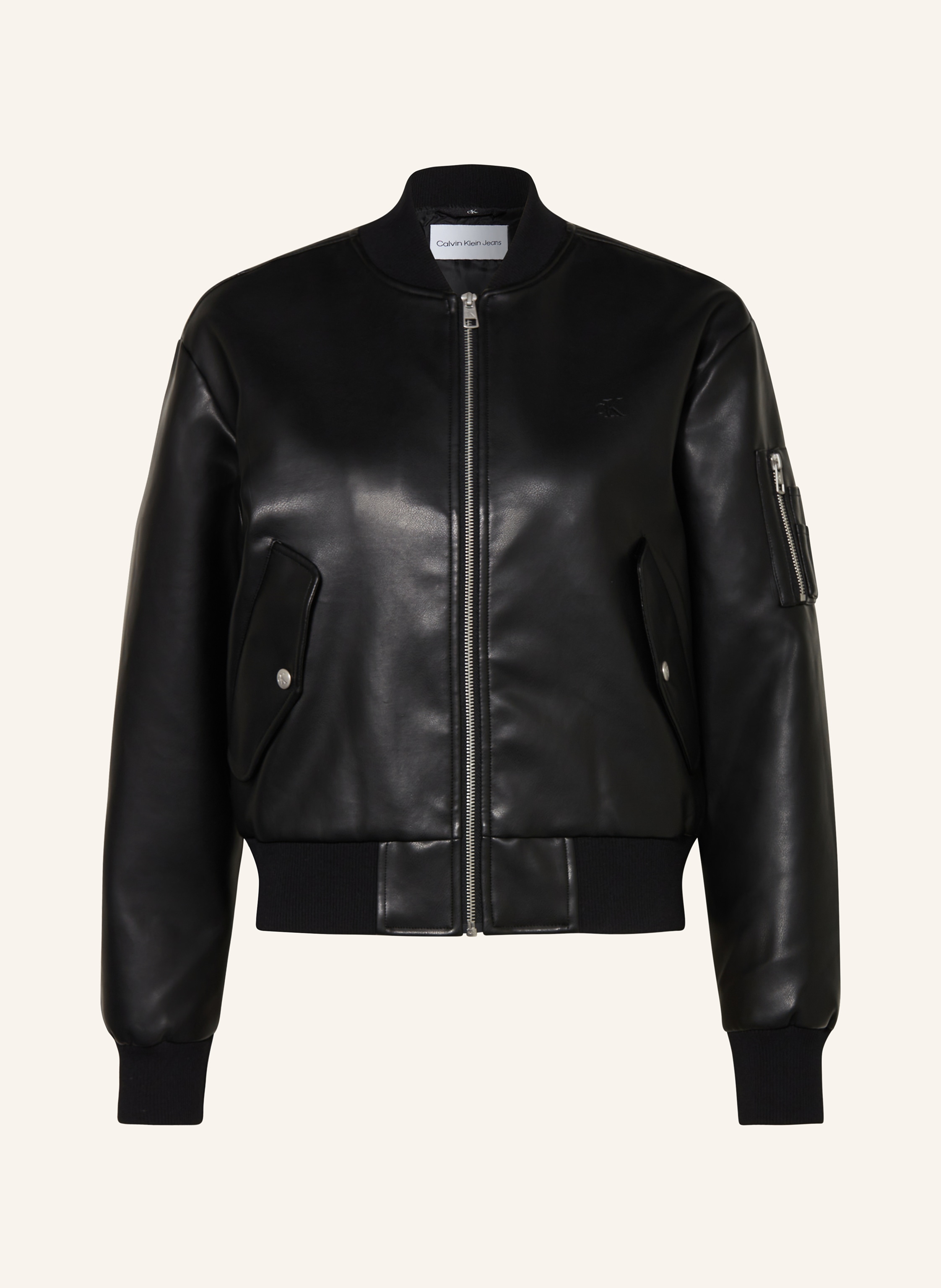 Calvin klein jeans leather biker jacket top