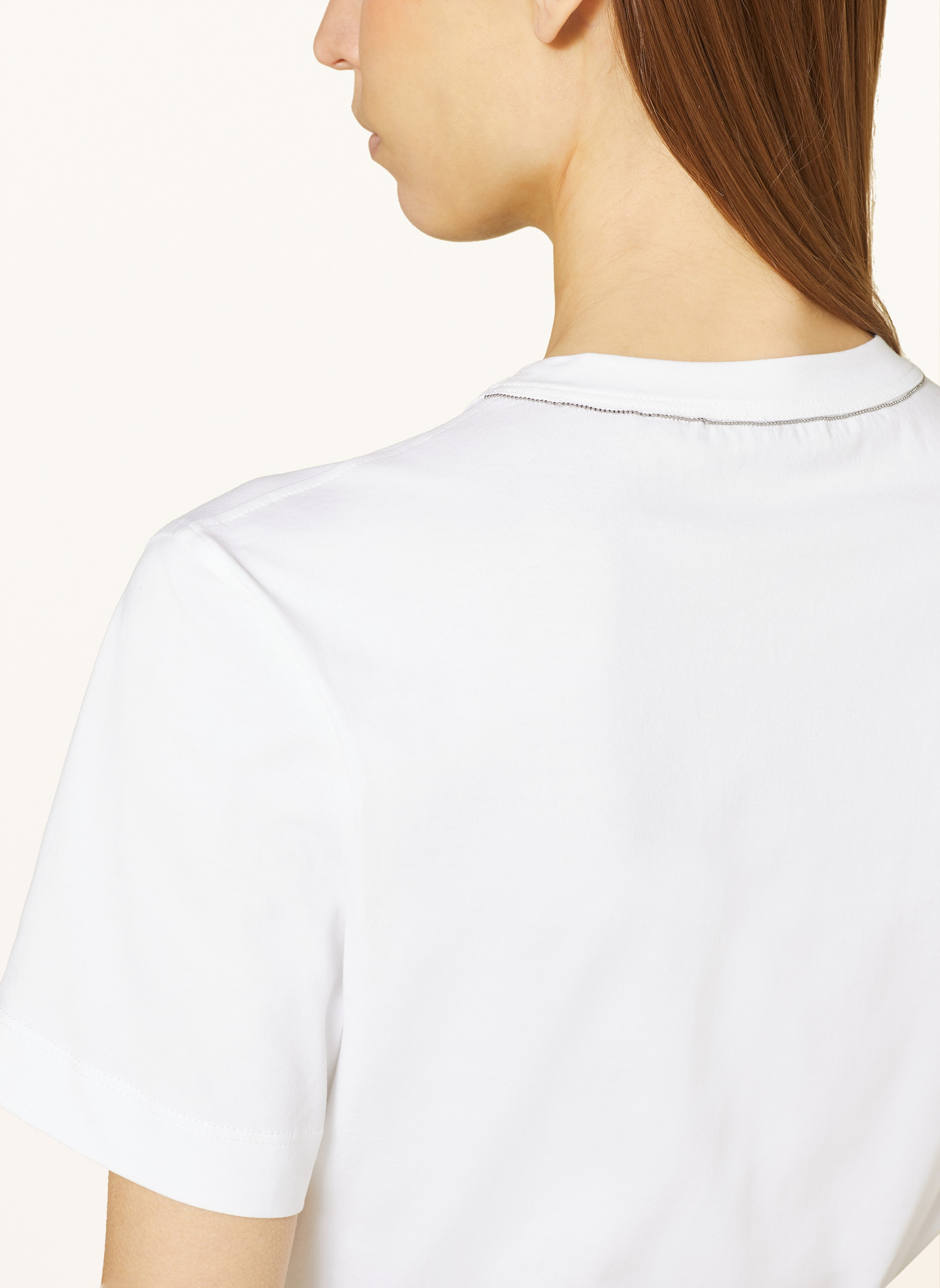 Thumbnail - Brunello Cucinelli T-Shirt Mit Schmucksteinen weiss