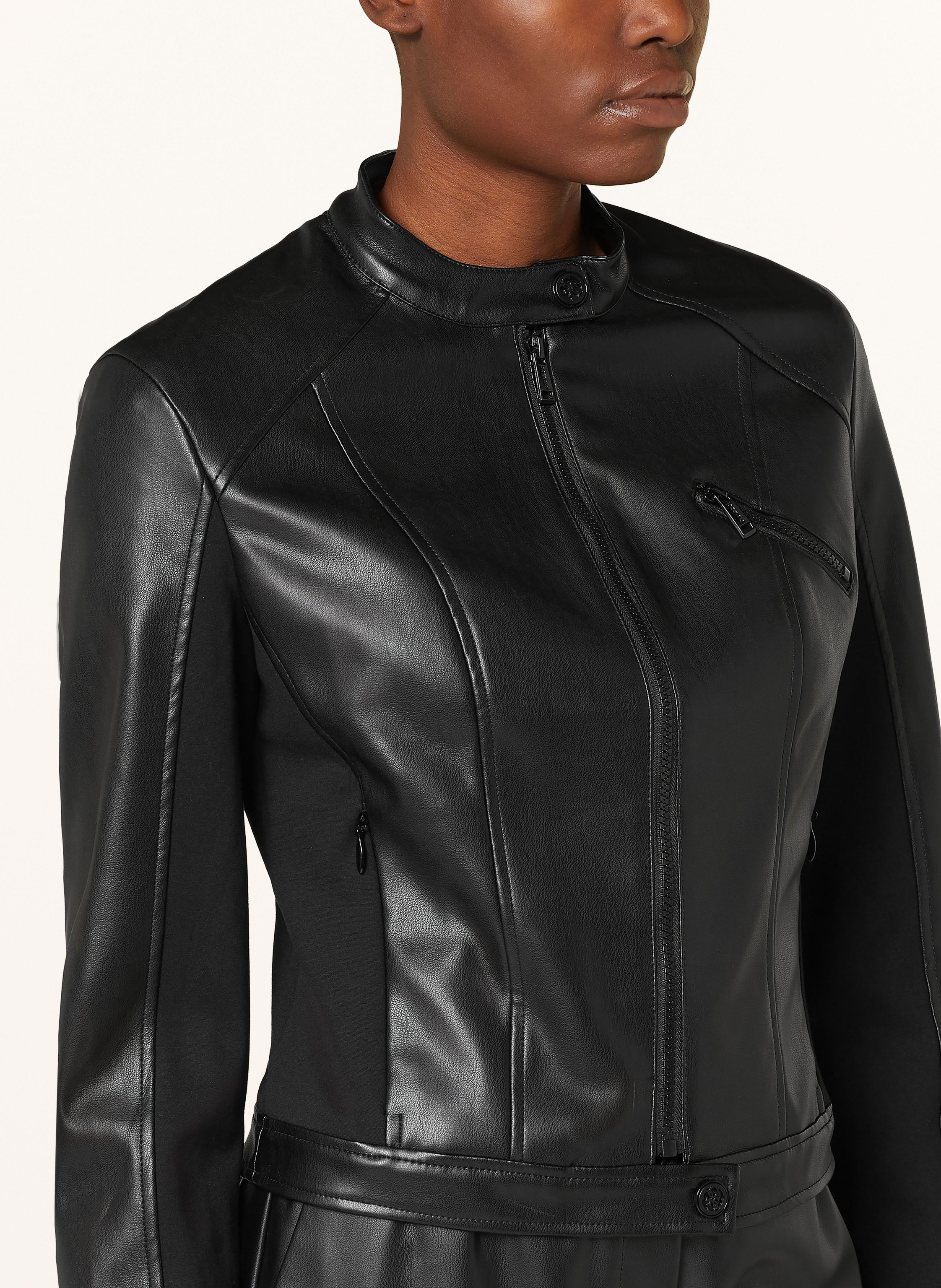 Thumbnail - Guess Bikerjacke New Fiametta In Lederoptik schwarz