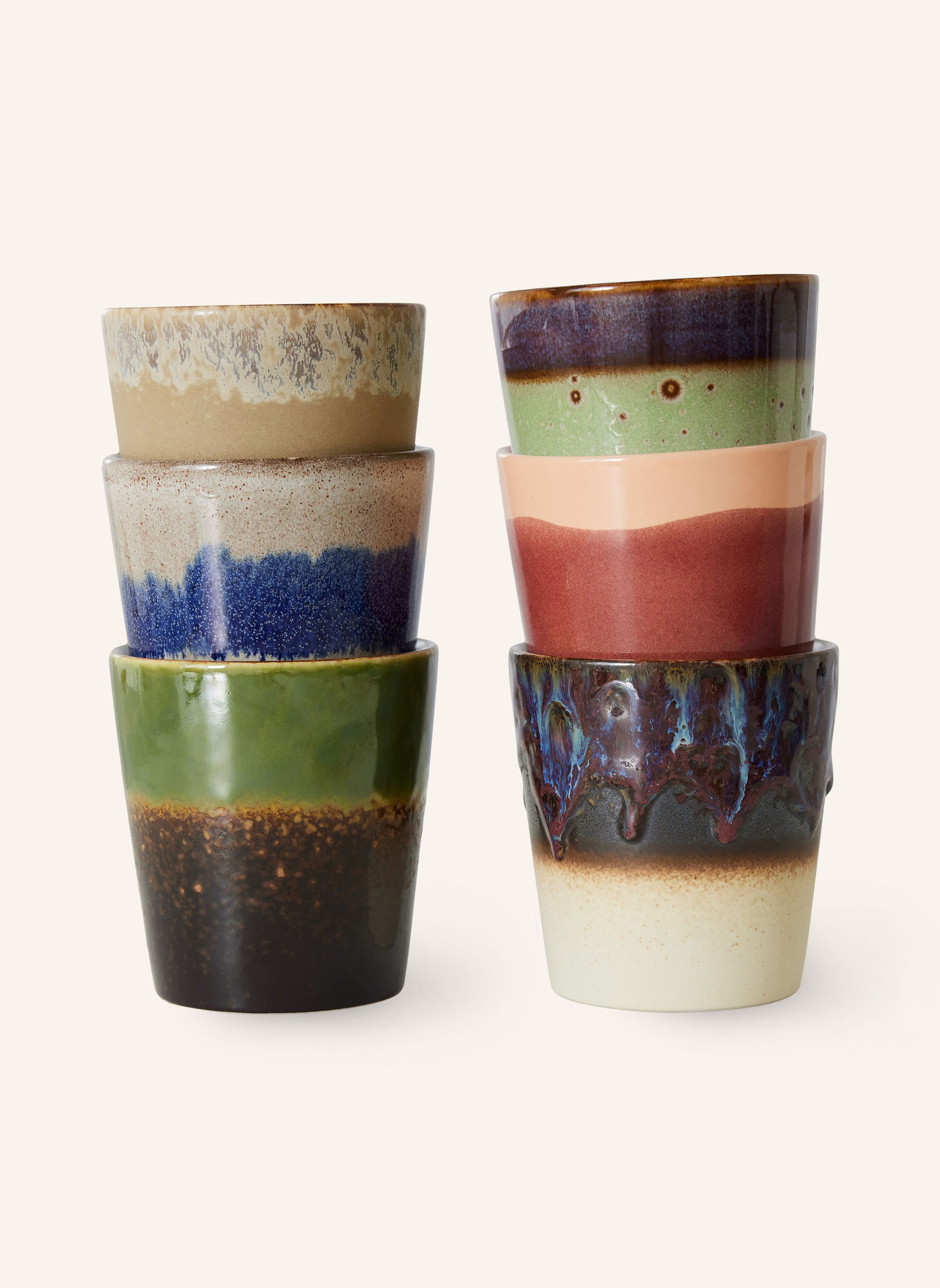 Brunch Time Becher-Set – 6 Bunte Porzellantassen Für Tee, Kaffee Und Mehr