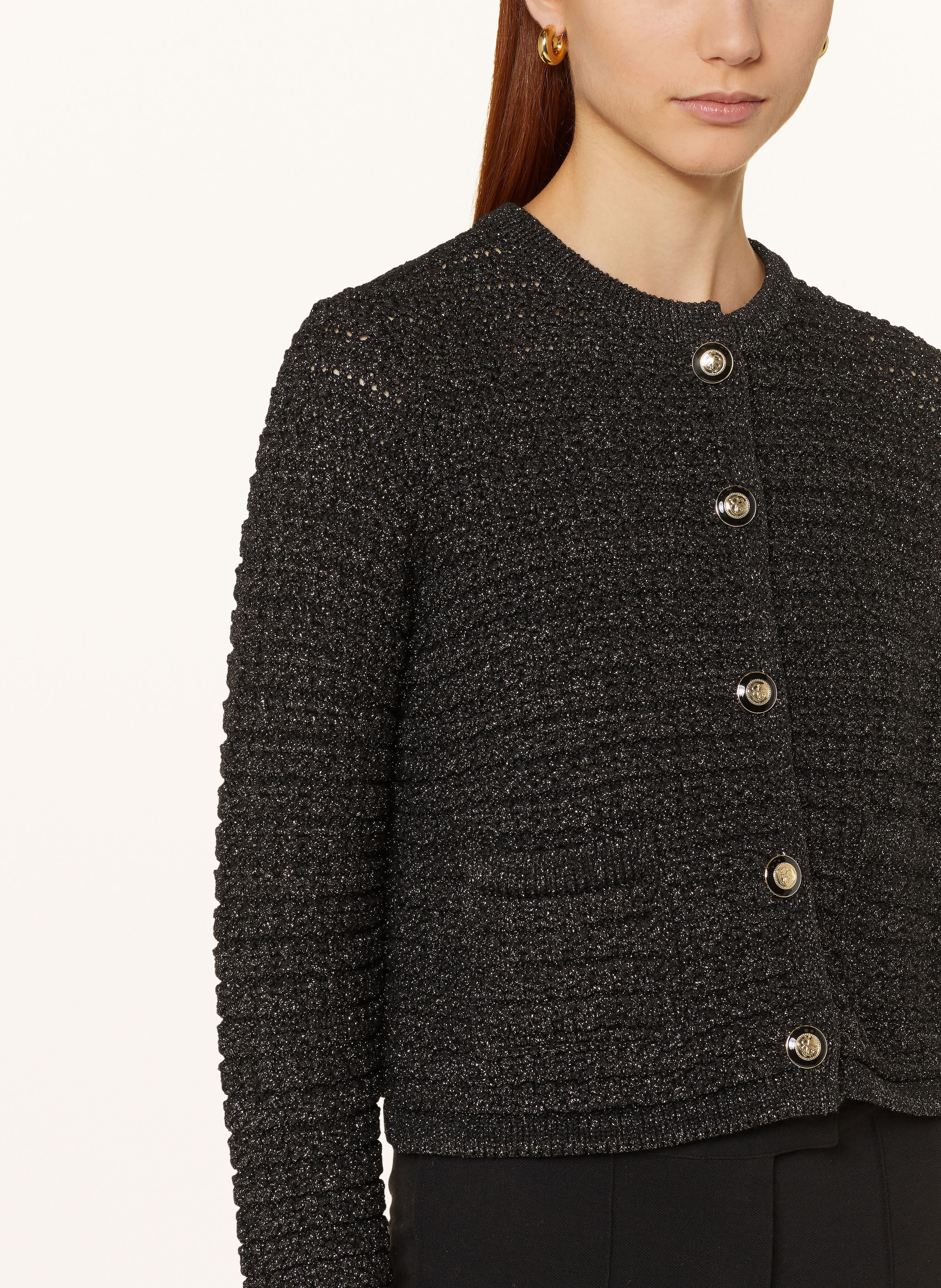 Thumbnail - Ba&Sh Strickjacke Gaston Mit Glitzergarn silber