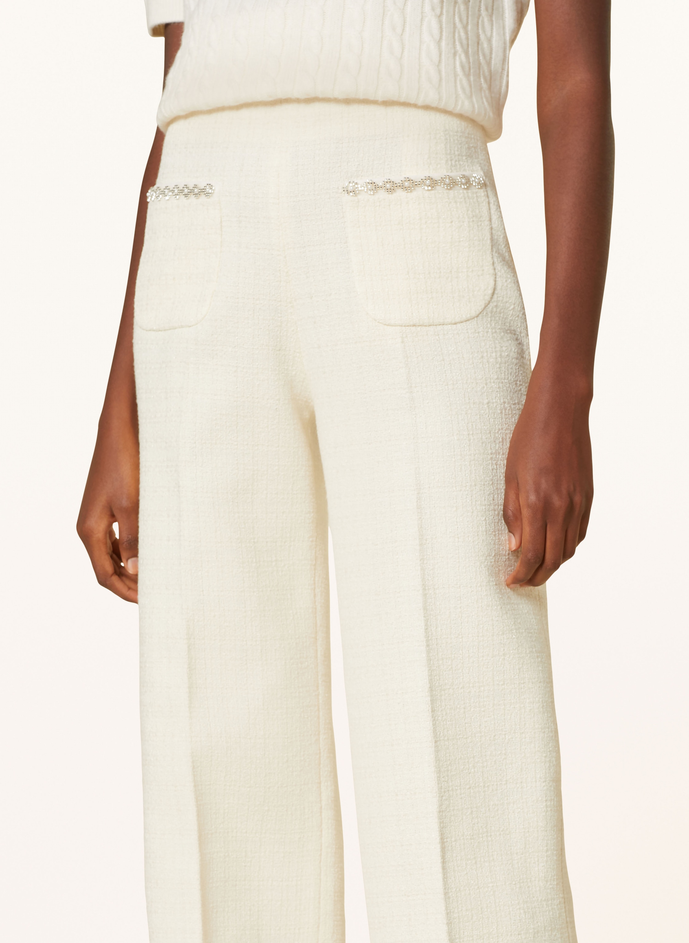 Sandro Marlenehose Aus Bouclé weiss – Bild 2