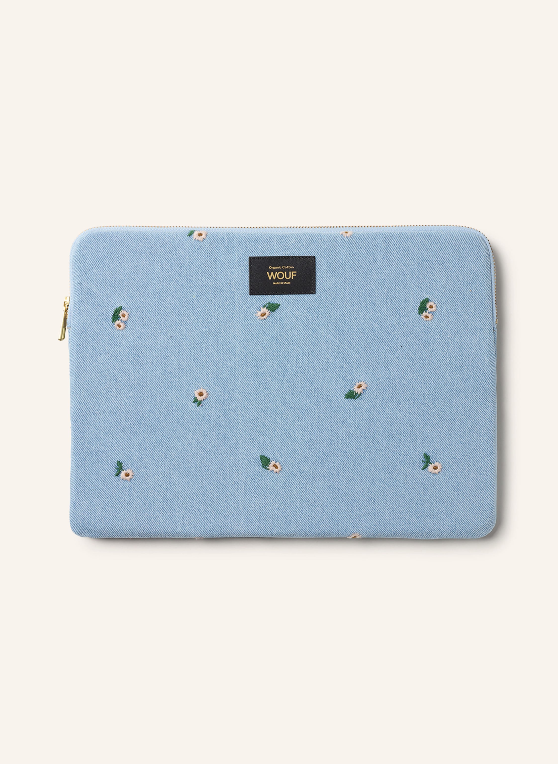 WOUF Laptop sleeve INES in light blue white