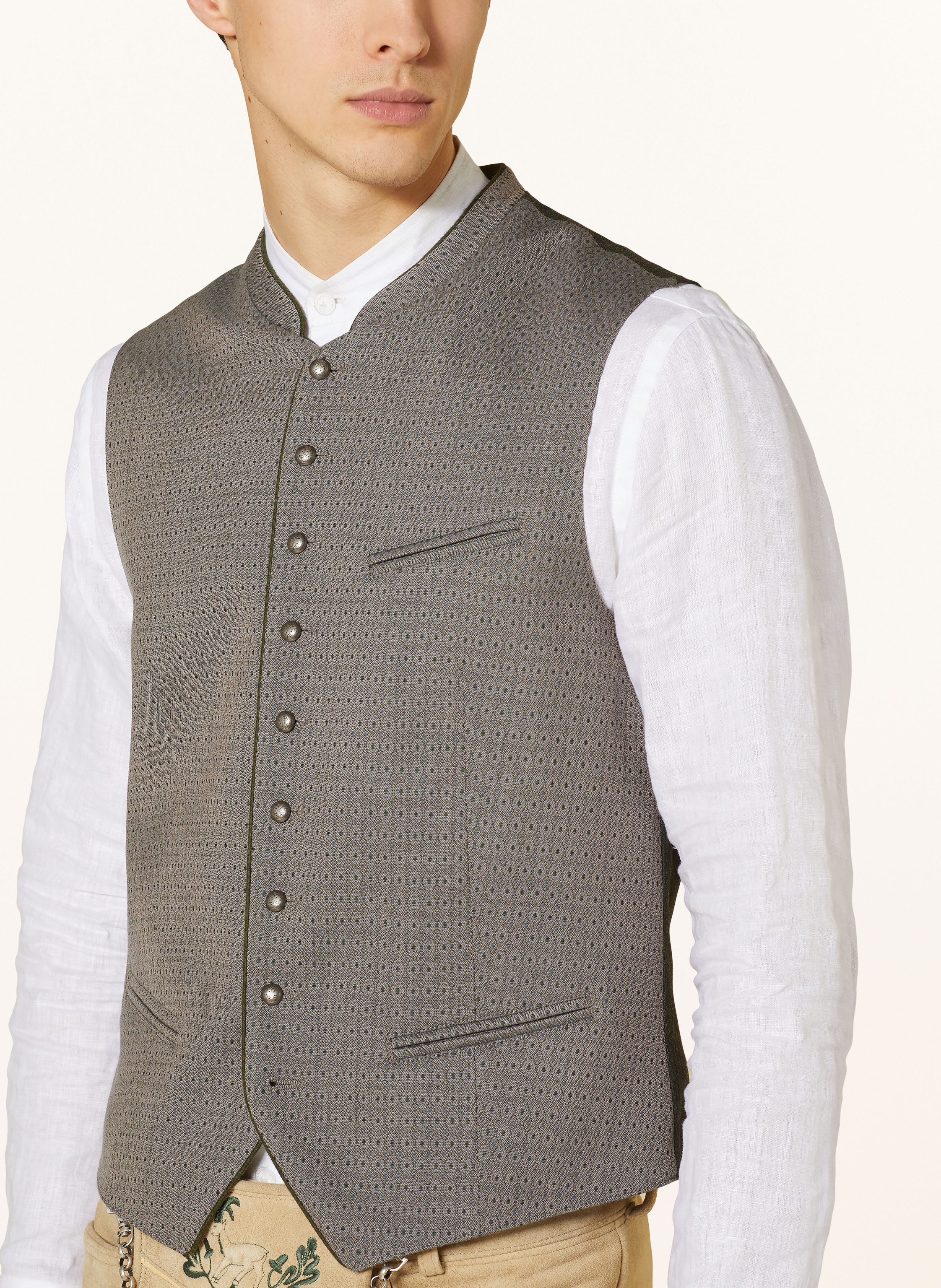 Thumbnail - Hammerschmid Trachtenweste Robert Slim Fit grau