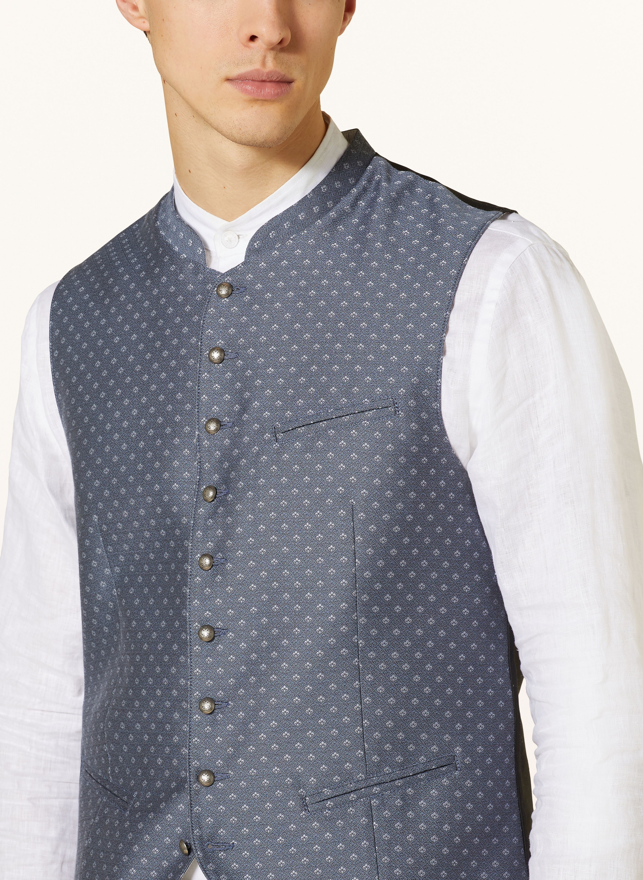 Thumbnail - Hammerschmid Trachtenweste Niklas Slim Fit blau