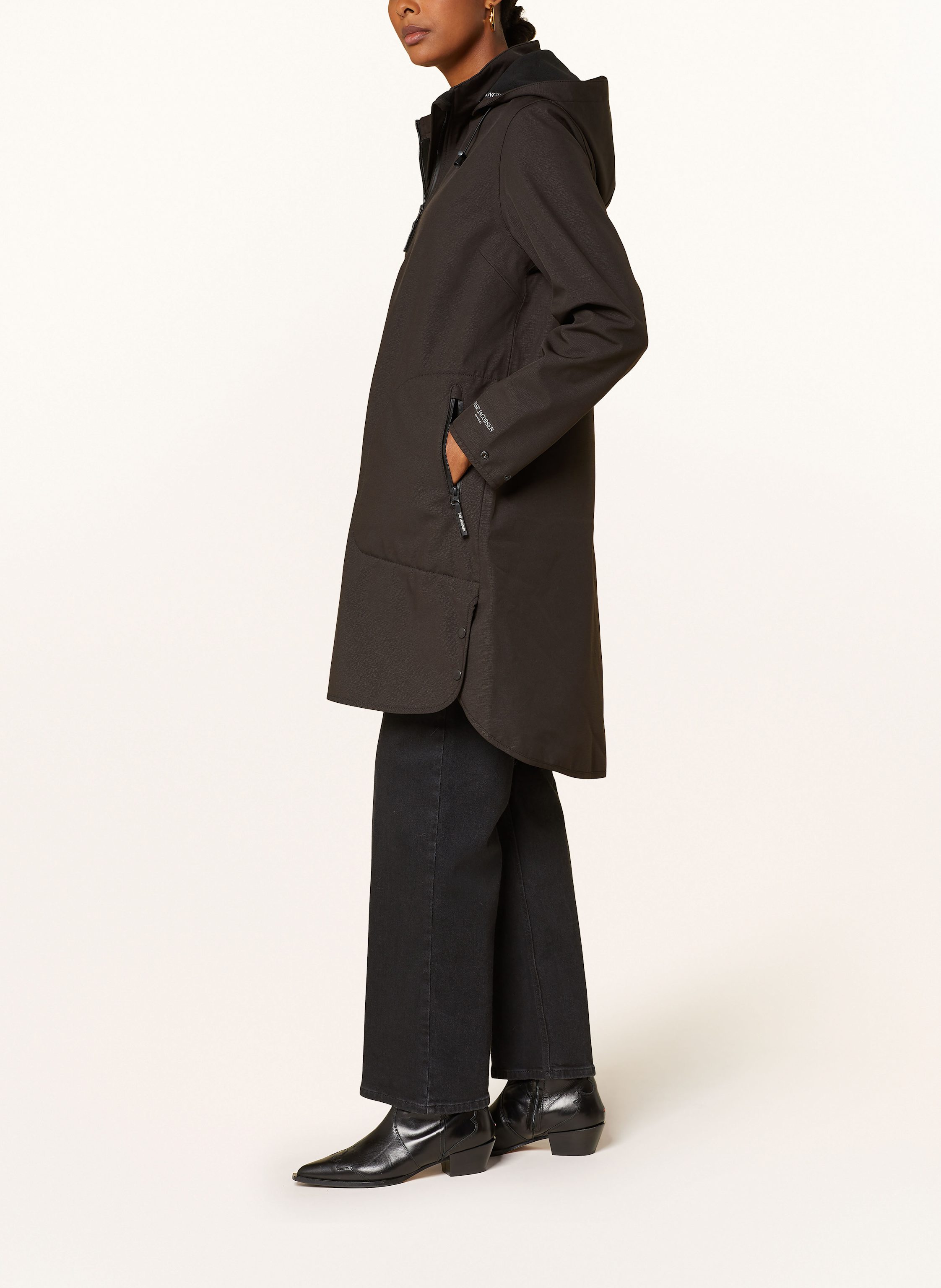 Thumbnail - Ilse Jacobsen Regenmantel Mit Abnehmbarer Kapuze schwarz