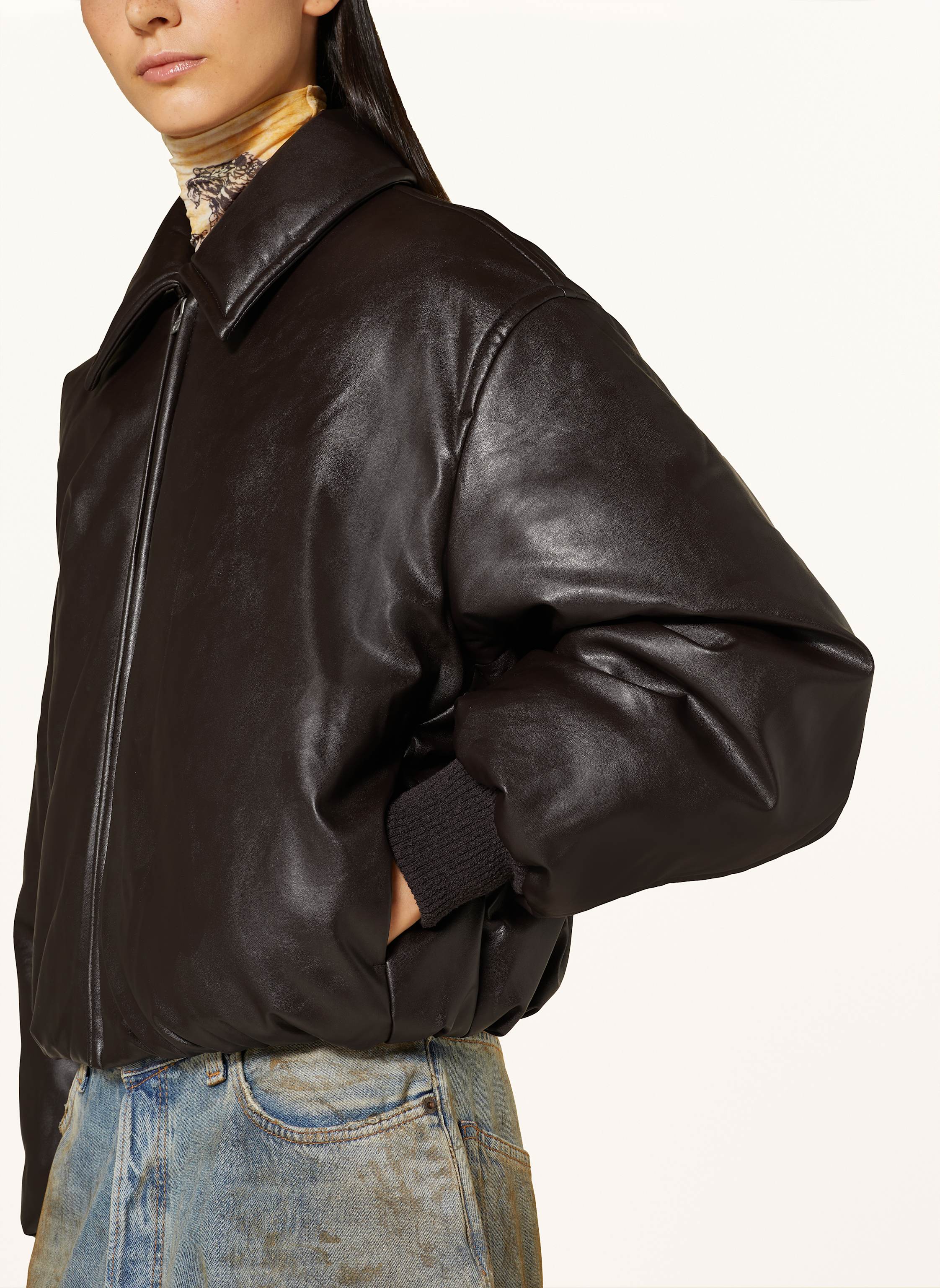 Thumbnail - Acne Studios Jacke In Lederoptik braun