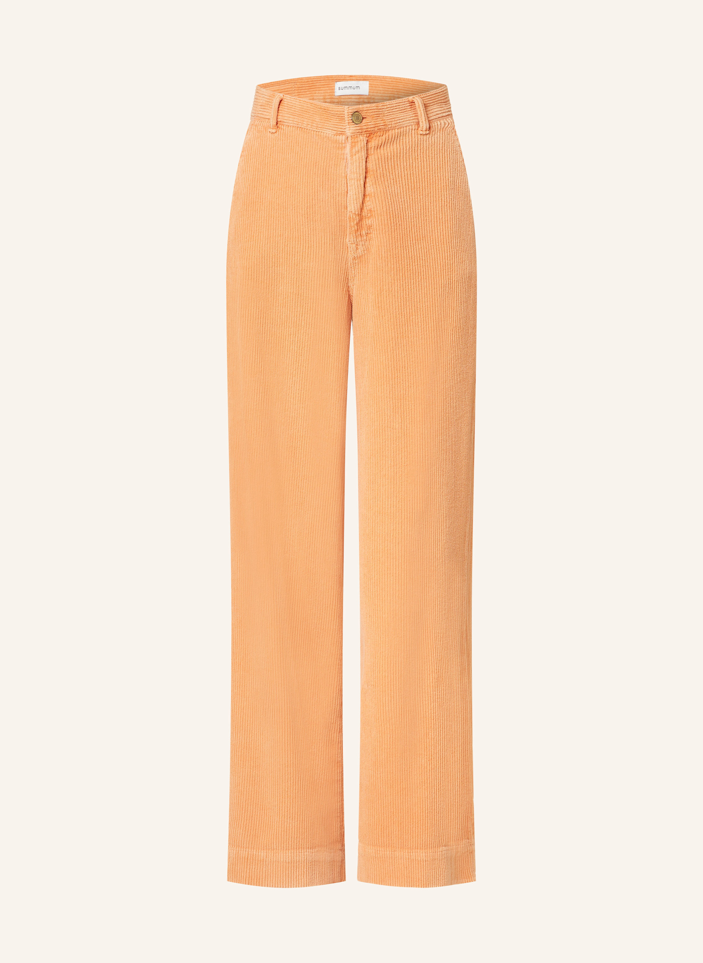 summum woman Wide leg trousers made of corduroy in orange