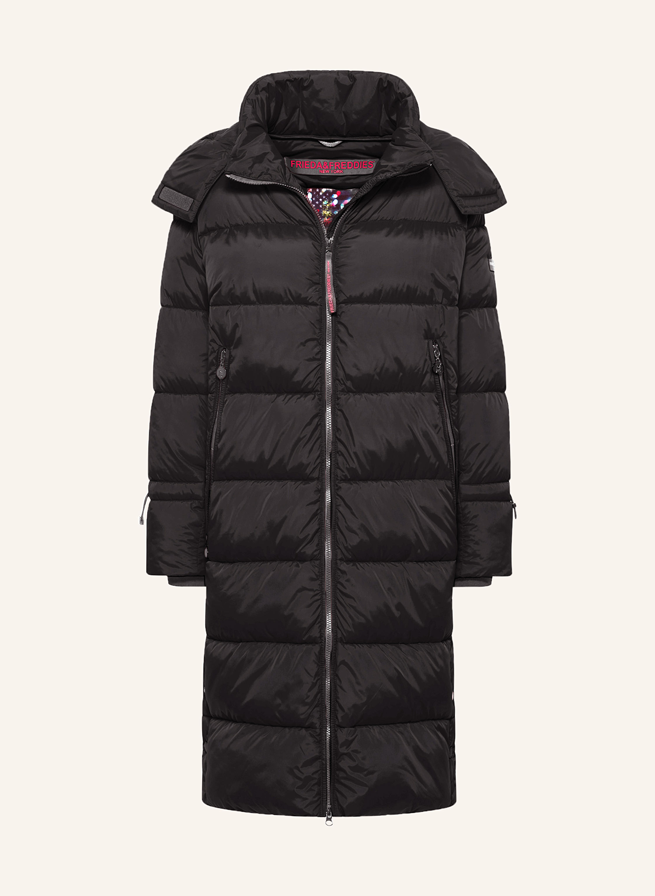FRIEDA FREDDIES Steppmantel mit abnehmbarer Kapuze in schwarz