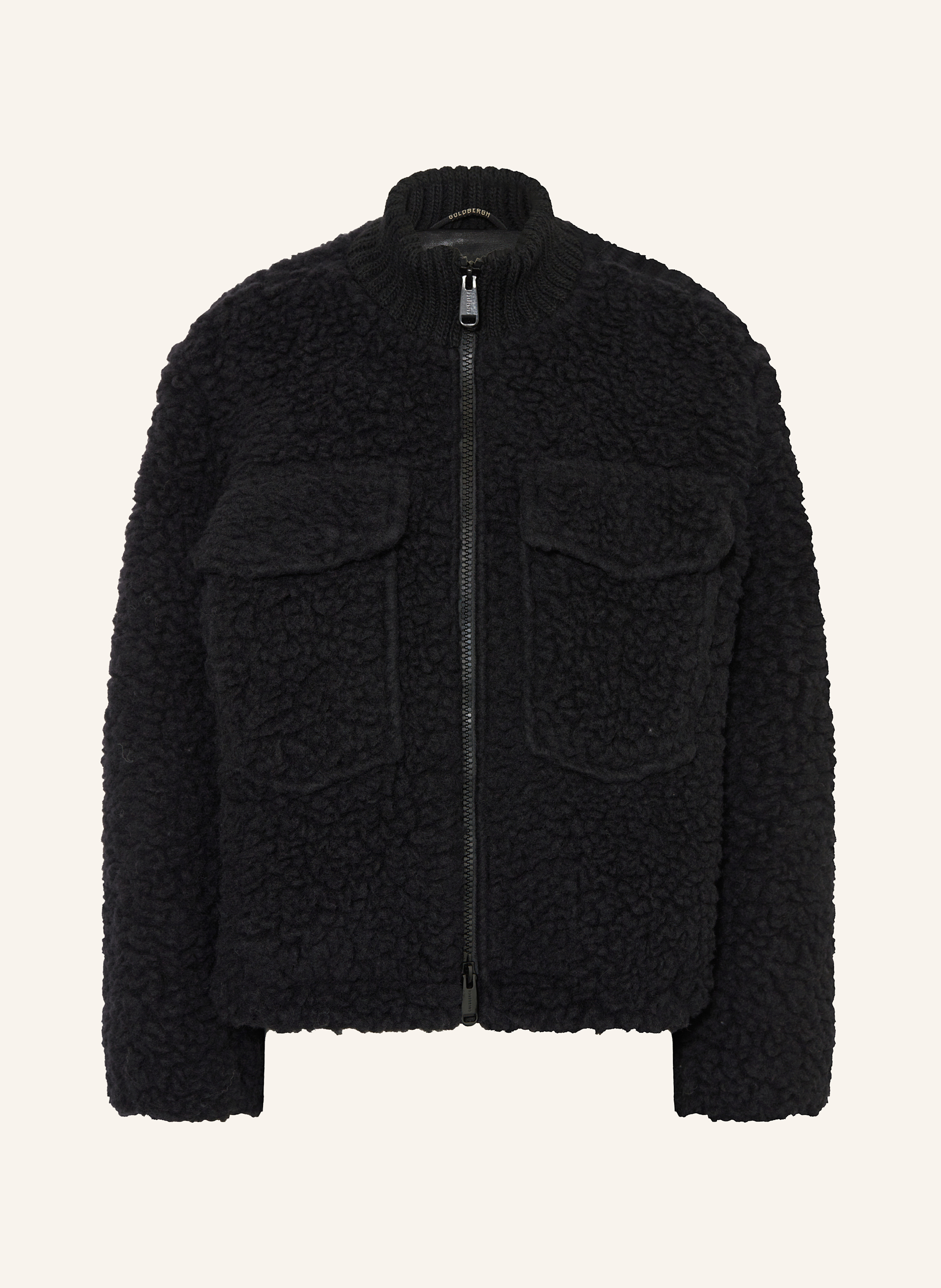 Black fluffy teddy jacket discount