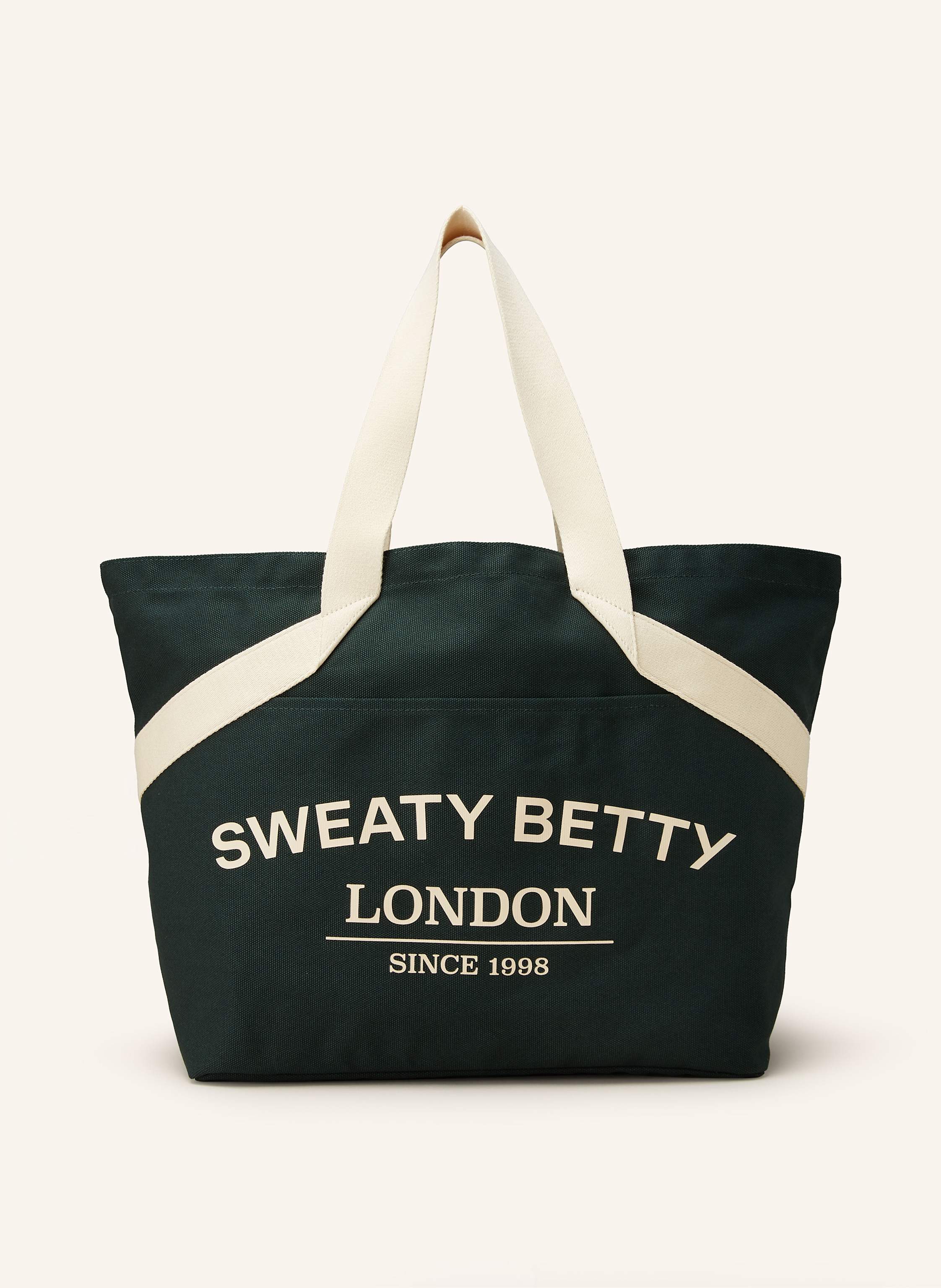 Sweaty Betty Beach bag in dark green ecru