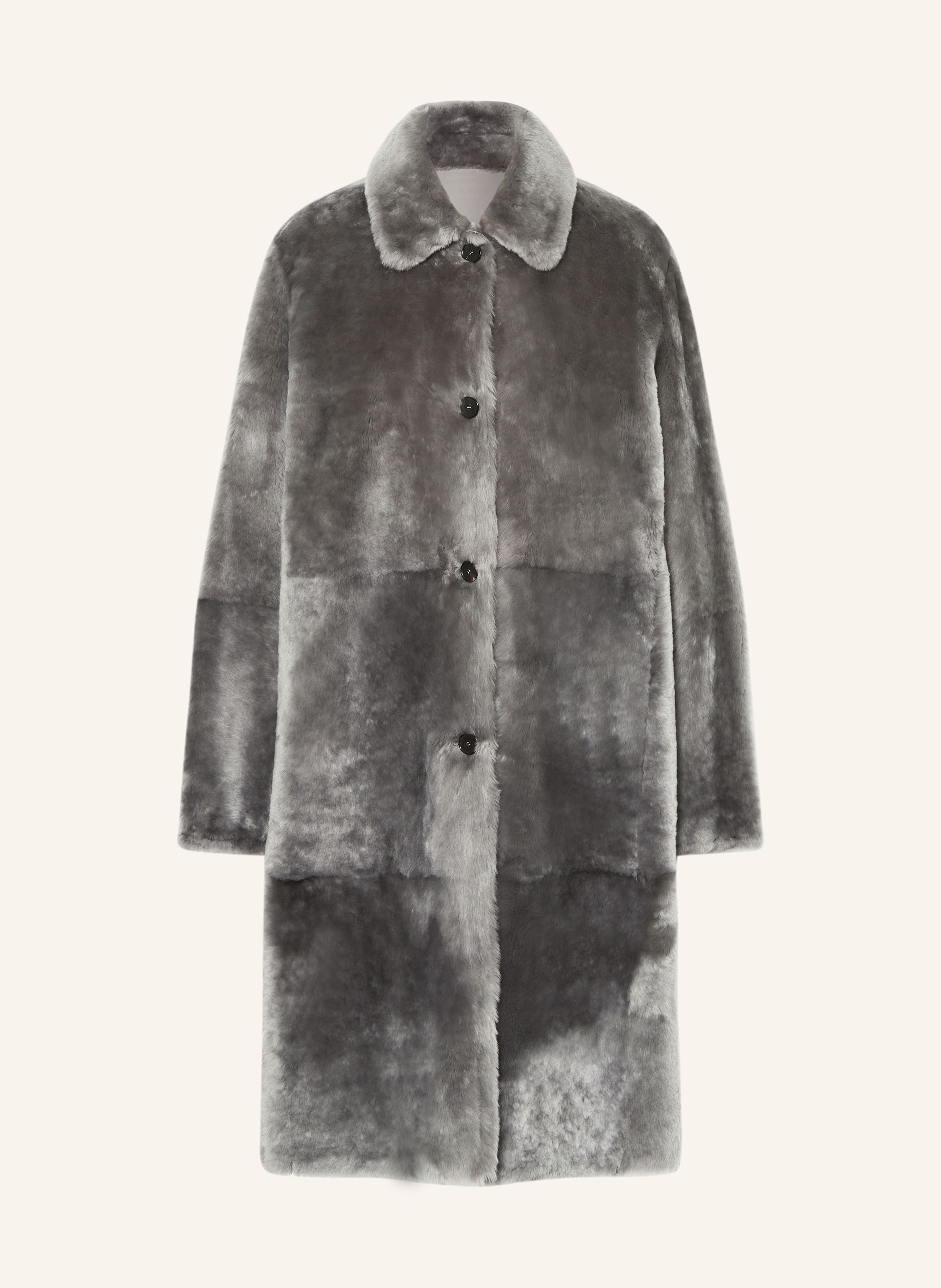 Lammfell-Mantel in grau